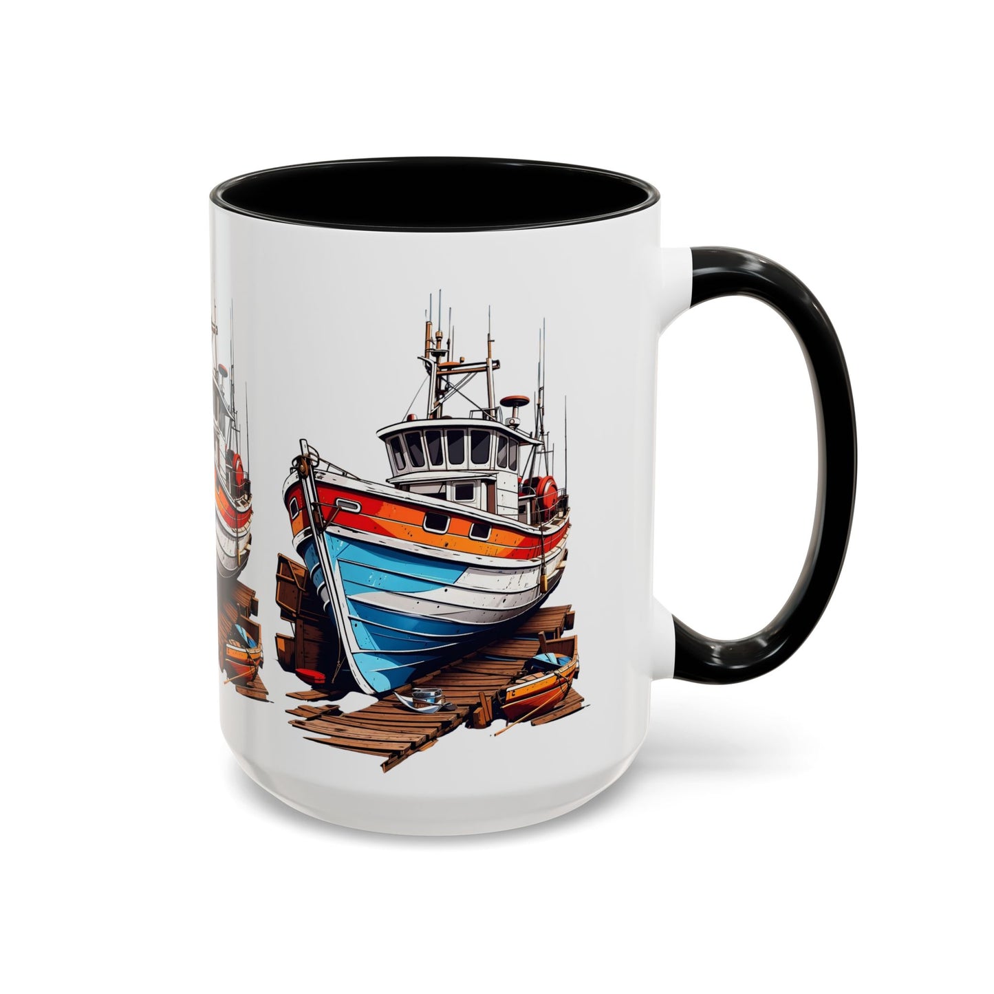 Nautical Accent Coffee Mug | Perfect for Boat Lovers, Sailor Gifts, Coastal Decor, Unique Gift Idea, Custom Artwork Mug