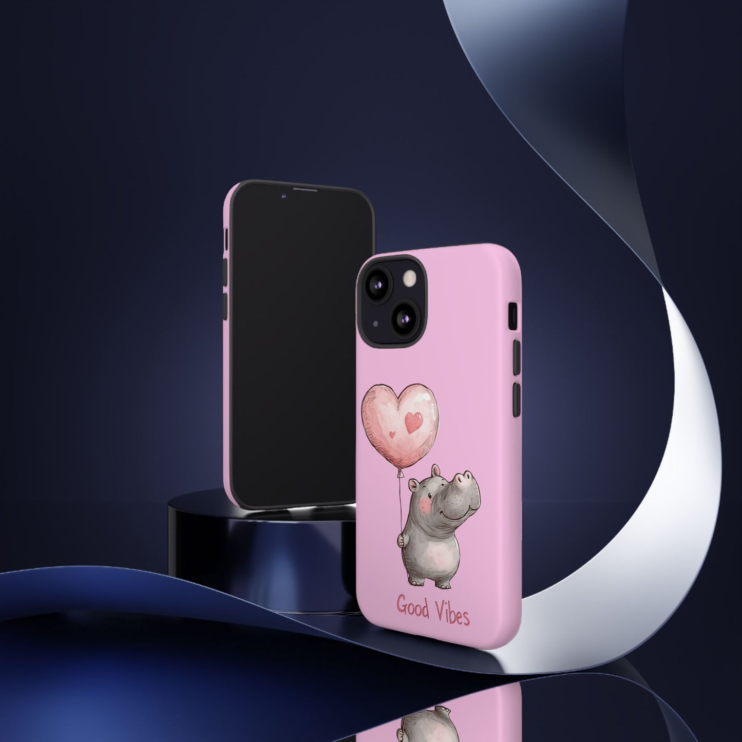 Cute Hippo Phone Case | Good Vibes, Gift for Friends, Cute Phone Accessories, Animal Lover Gift, Happy Phone Cover
