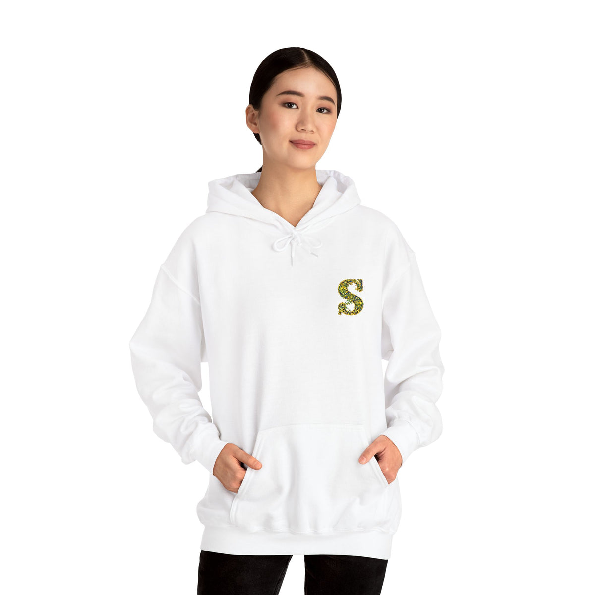 Floral S Initial Hoodie — Monogrammed Flower Letter Sweatshirt