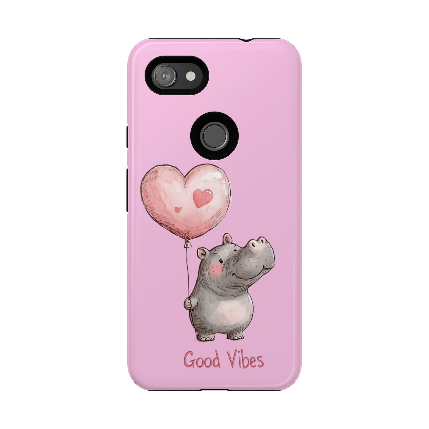 Cute Hippo Phone Case | Good Vibes, Gift for Friends, Cute Phone Accessories, Animal Lover Gift, Happy Phone Cover
