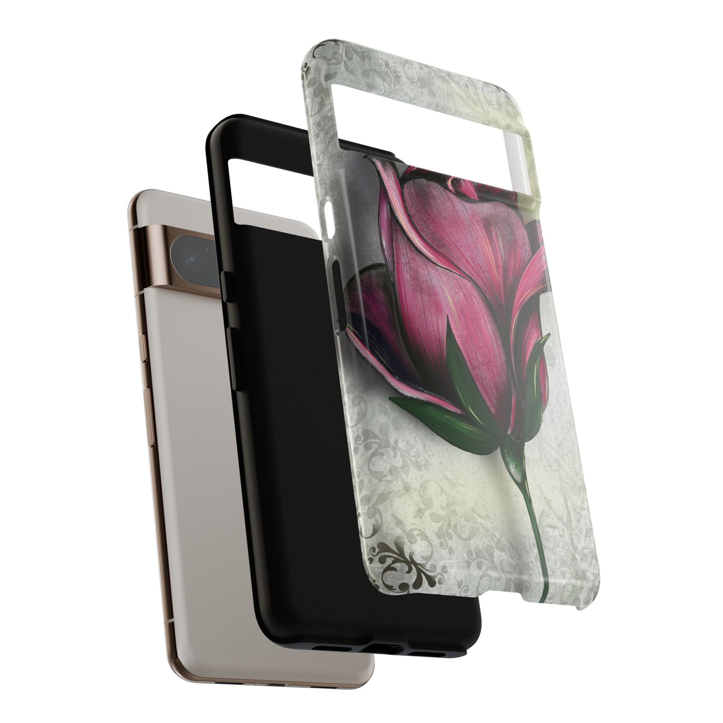 Rose Phone Case – Tough Cases, Floral Phone Cover, Gift for Her, Minimalist Design, Nature Lover's Accessory, Birthday Gift Idea