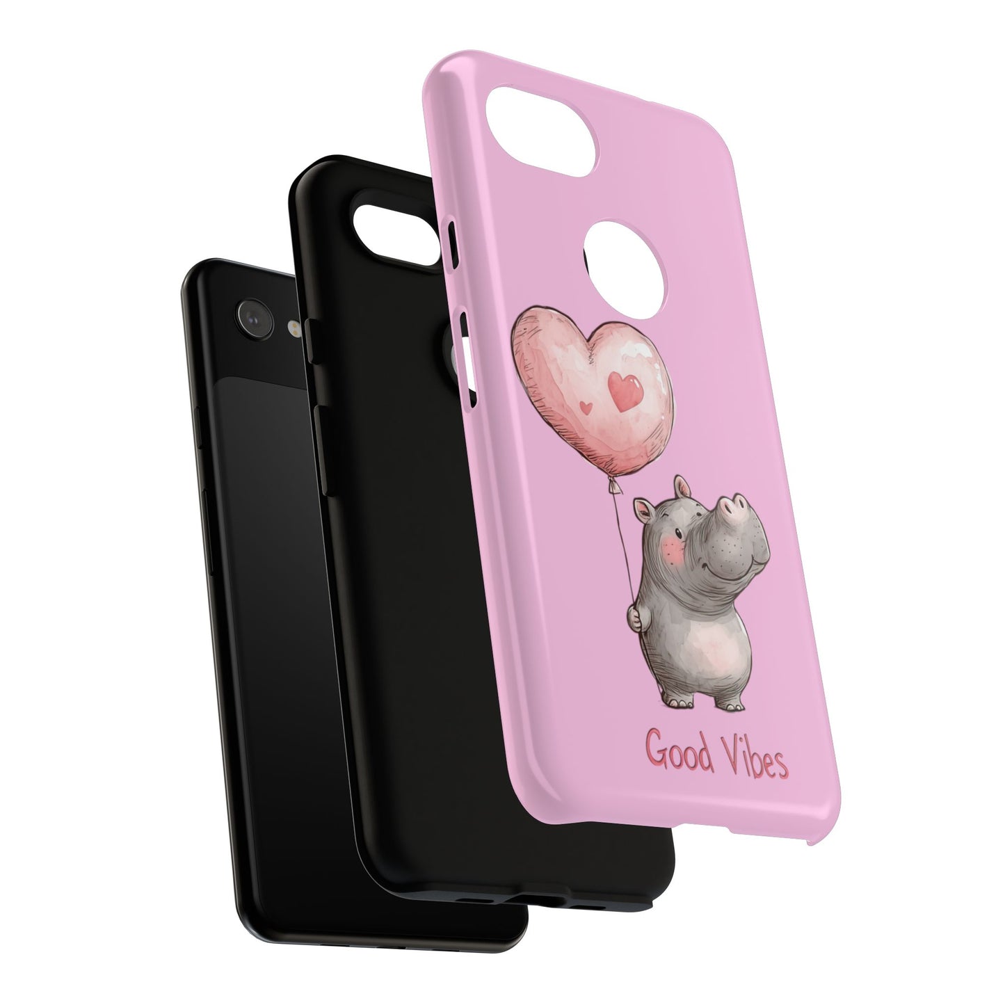 Cute Hippo Phone Case | Good Vibes, Gift for Friends, Cute Phone Accessories, Animal Lover Gift, Happy Phone Cover