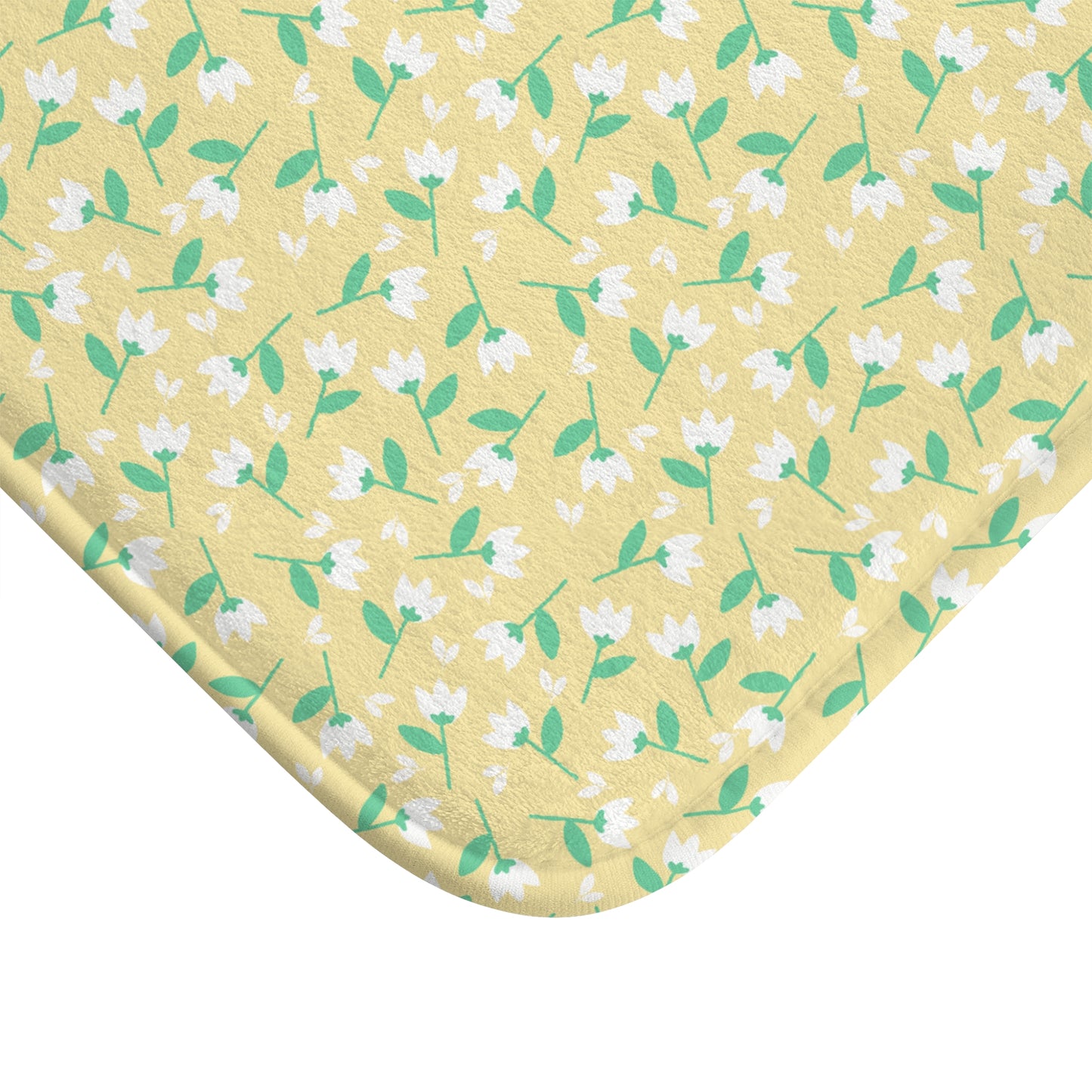 Sunny Floral Bath Mat, Vibrant Bathroom Decor, Non-Slip Mat, Home Gift, Spring Vibes, Eco-Friendly Mat
