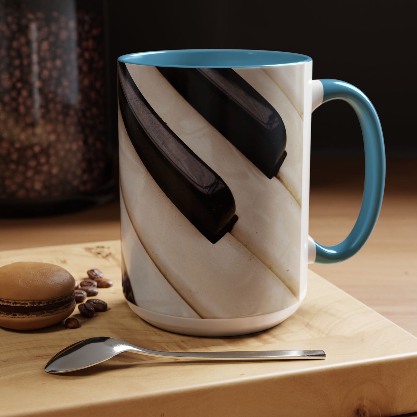 Musical Accent Coffee Mug | Piano Design, Coffee Lover Gift, Musician Mug, Stylish Drinkware, Home & Office Decor
