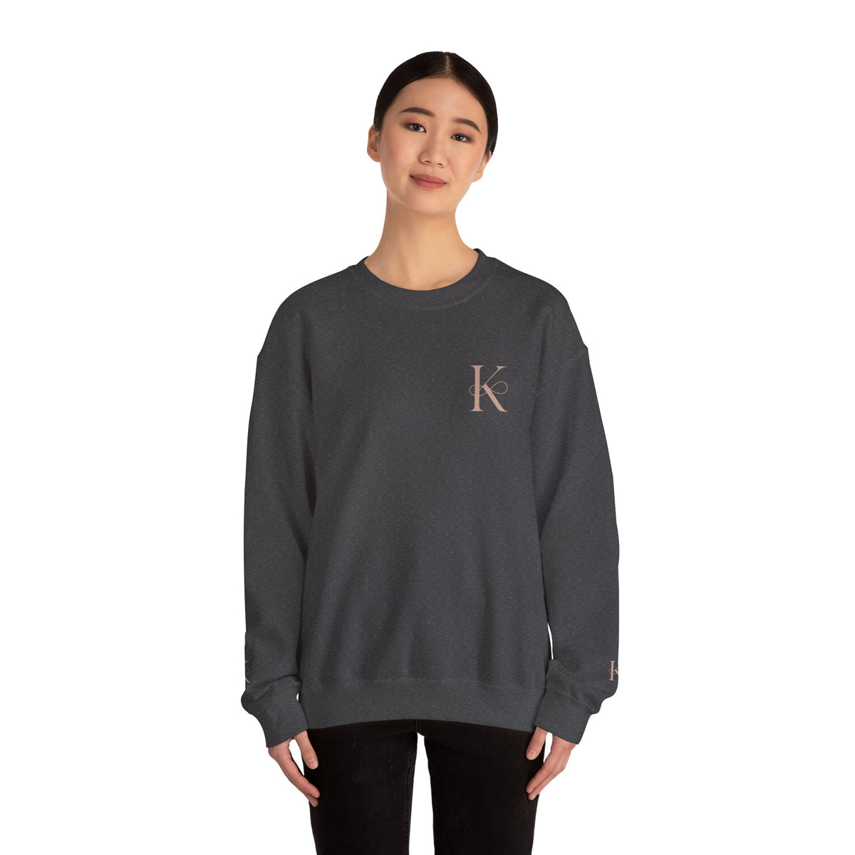 Minimalist Unisex Crewneck Sweatshirt with Initial Charm, Comfortable Lounge Wear, Gift for Him or Her, Casual Style, Everyday Essential