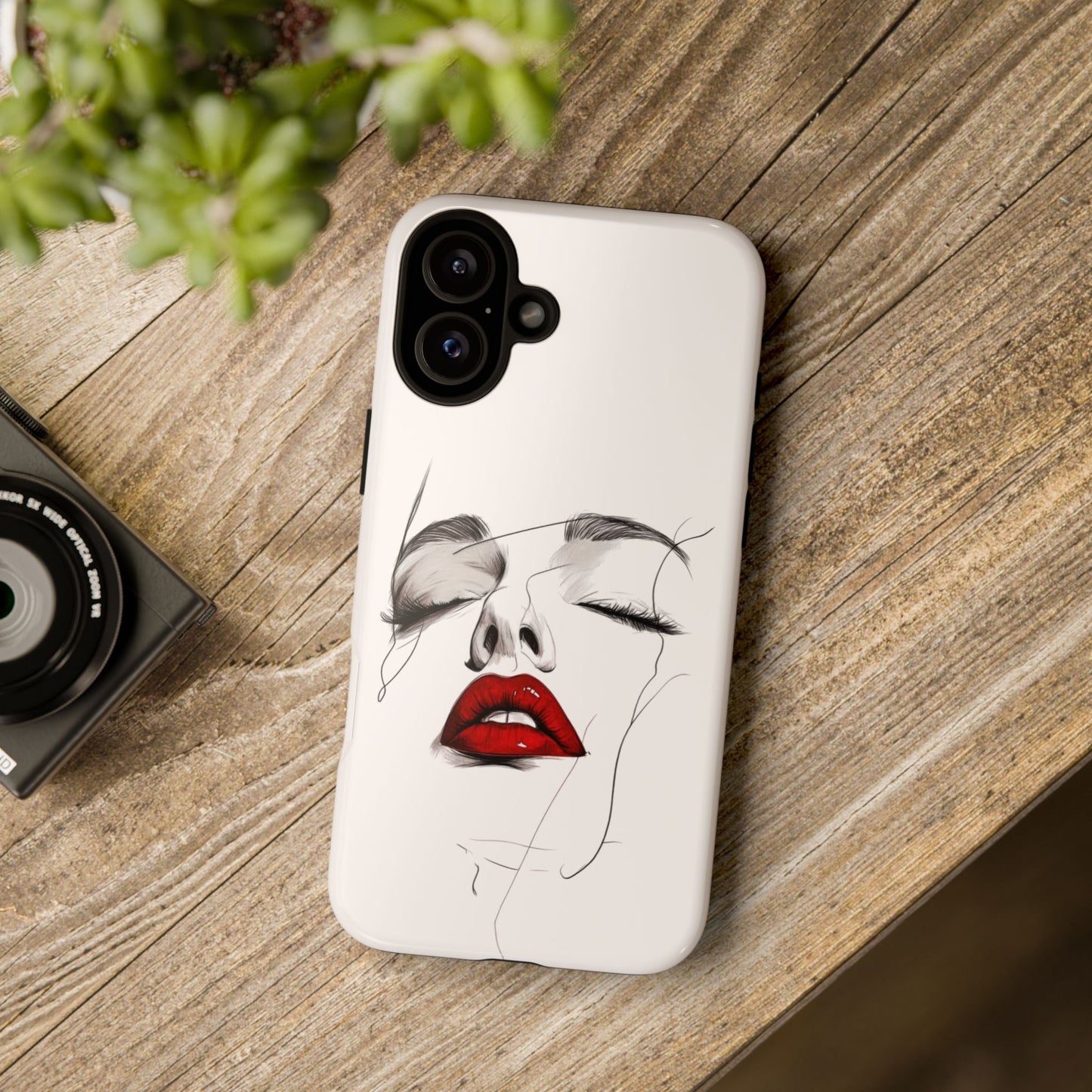 Stylish Phone Case with Artistic Lip Design, Femme Tech Accessory, Trendy Device Cover, Gift for Her, Unique Phone Accessories