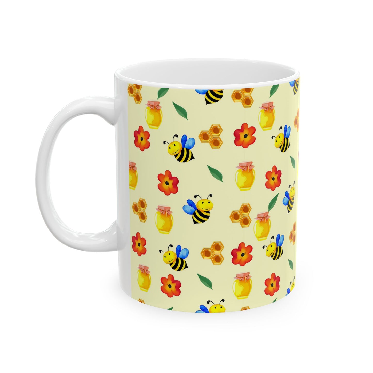 Bee Themed Ceramic Mug - Cute Honey Bee Design, Perfect Gift for Bee Lovers