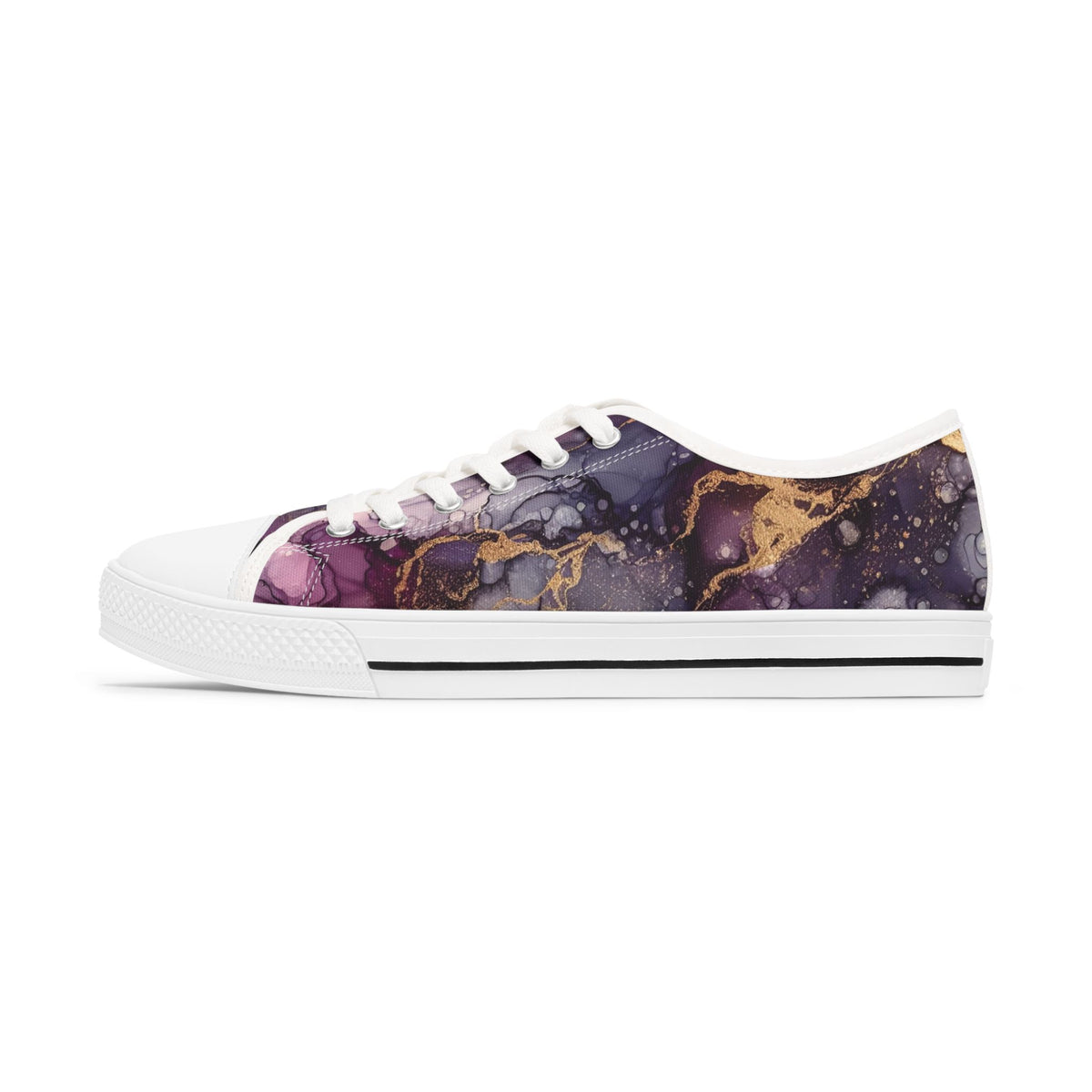 Low Top Sneakers — Purple Marble Galaxy Print