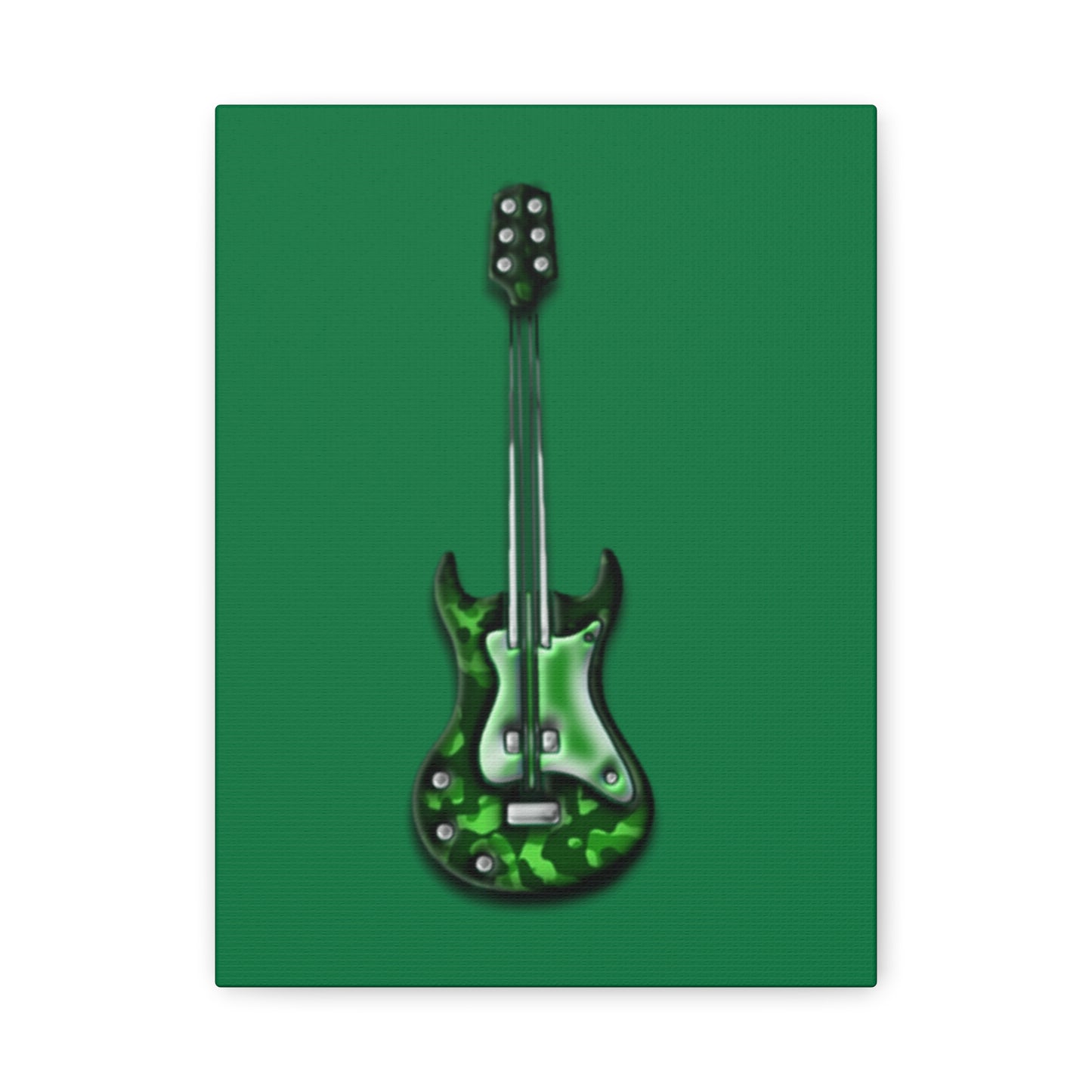 Green Electric Guitar Canvas Art, Music Wall Decor, Rock n Roll Gift, Guitar Lover's Art, Stretched Green Canvas, Home Theater Decor