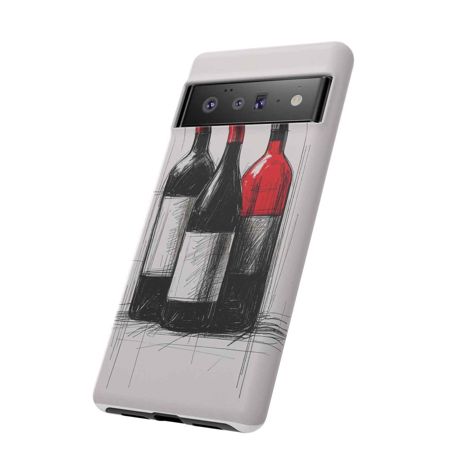 Wine Lover's Phone Case, Tough Phone Cover, Artistic Wine Design, Gift for Wine Enthusiasts, Customizable Case, Unique Wine Art