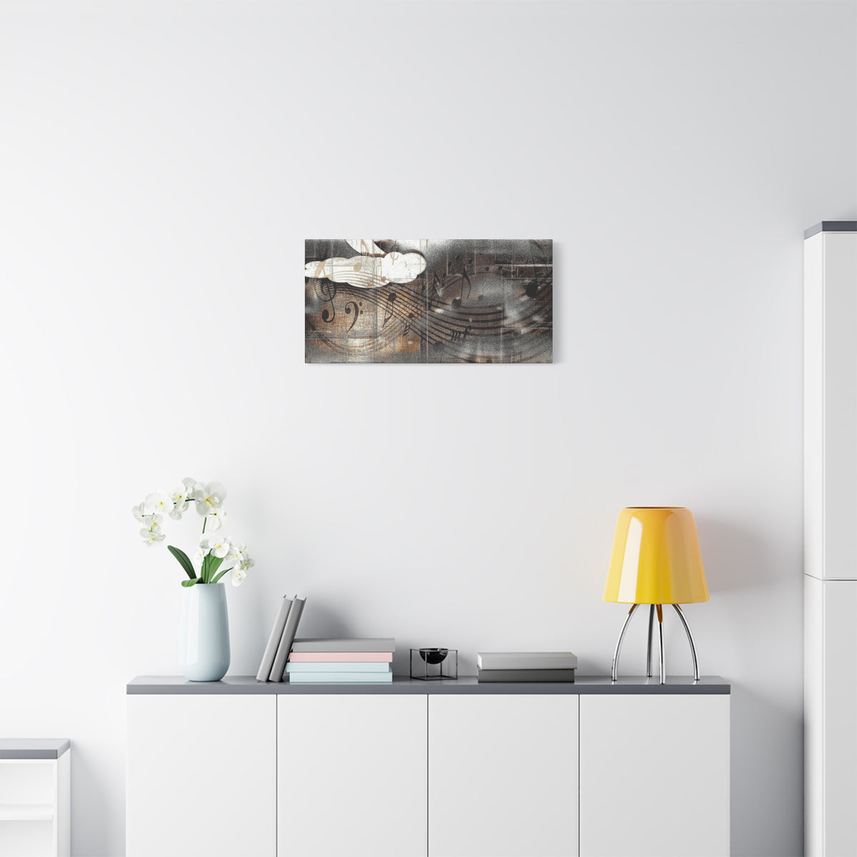 Abstract Musical Notes Matte Stretched Canvas Art (1.25")