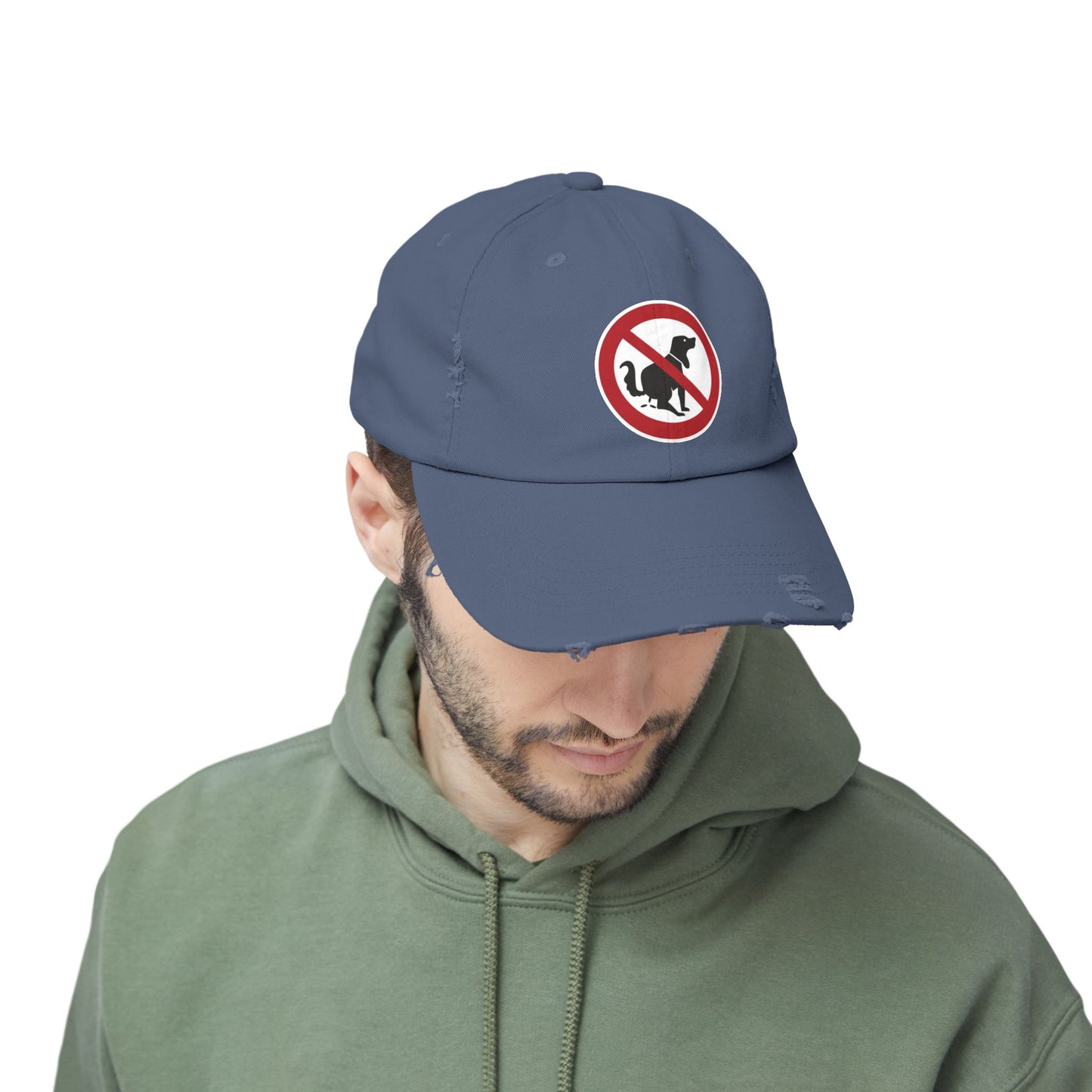 Unisex Distressed Cap with No Dogs Allowed Design | Casual Wear, Dog Owners Gift, Trendy Cap for Pet Lovers, Outdoor Style