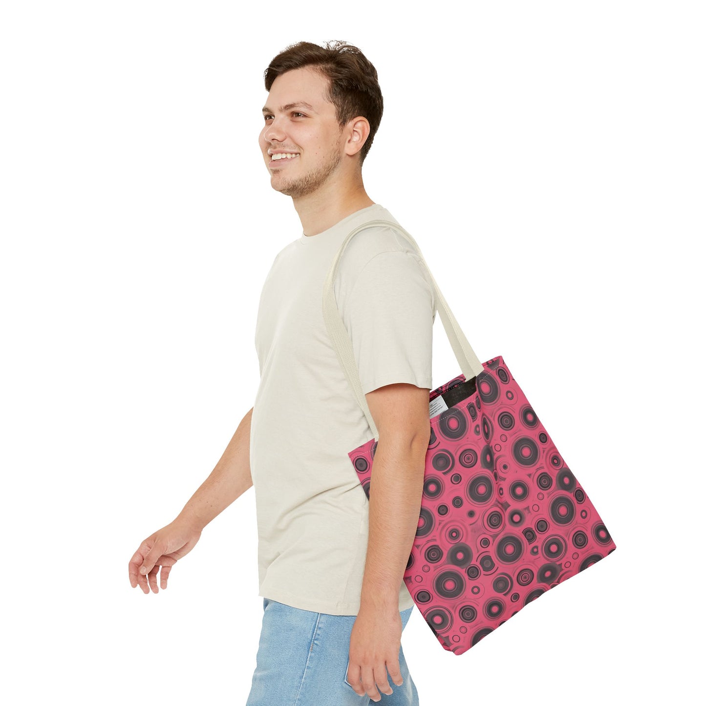 Colorful Retro Tote Bag, Stylish Beach Bag, Shopping Tote