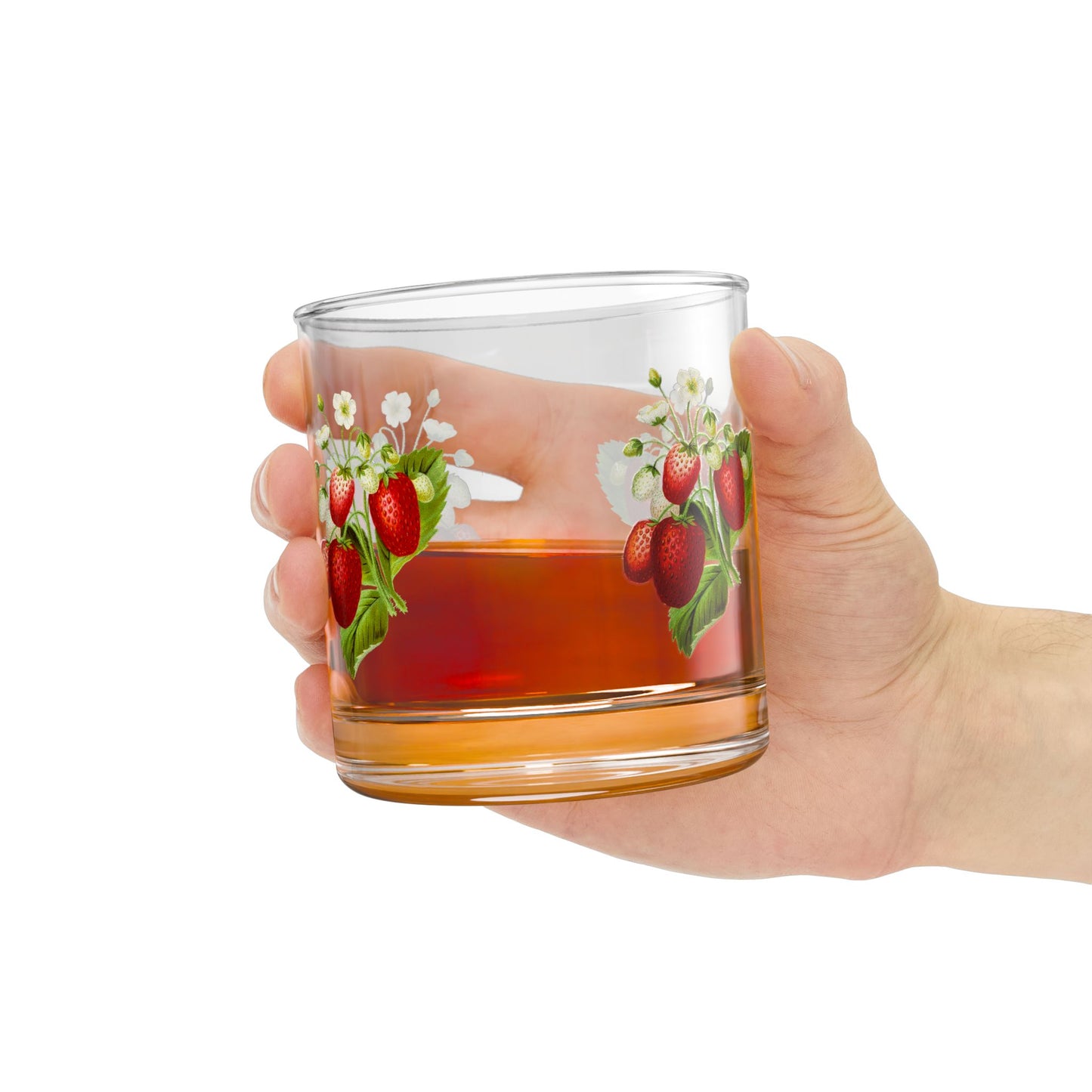 Strawberry Rocks Glass, 10oz | Perfect for Entertaining, Gifts, Summer Parties, Home Bar, and Special Occasions