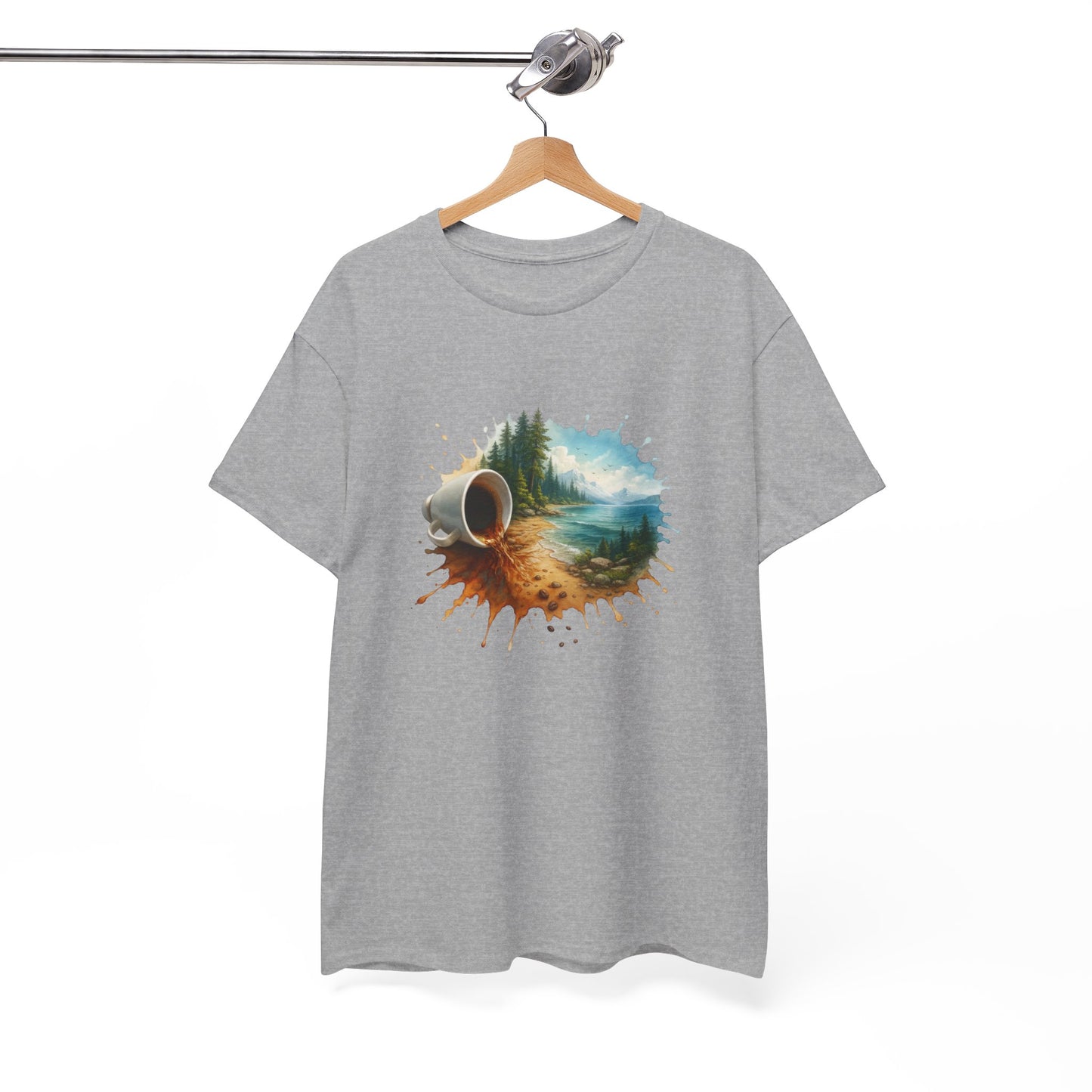 Nature-Inspired Unisex Heavy Cotton Tee, Casual Outfit, Gift for Nature Lovers, Camping Apparel, Outdoor Adventure Shirt