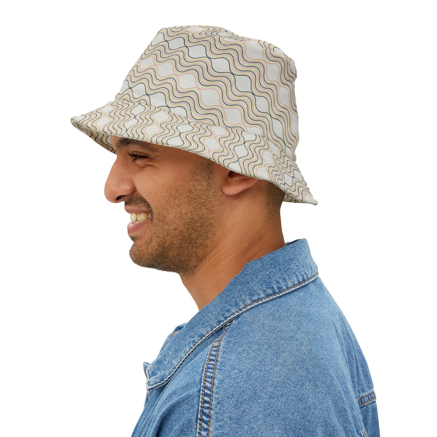 Wavy Pattern Bucket Hat | Summer Sun Protection, Stylish Accessory, Trendy Gift, Festival Wear, Unisex Outdoor Hat