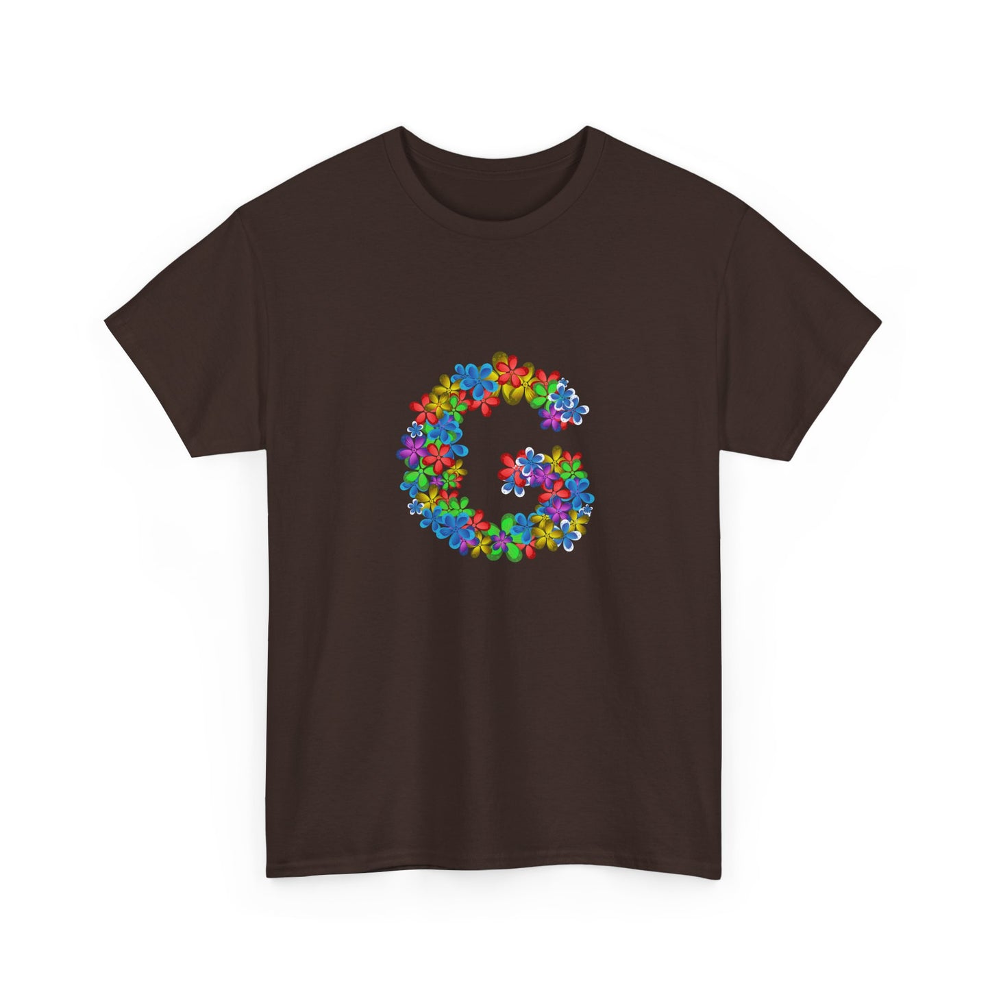 Floral Initial Unisex Tee - Personalized Gift, Casual Summer Wear, Birthday Present, Eco-Friendly Tee, Customizable Clothing