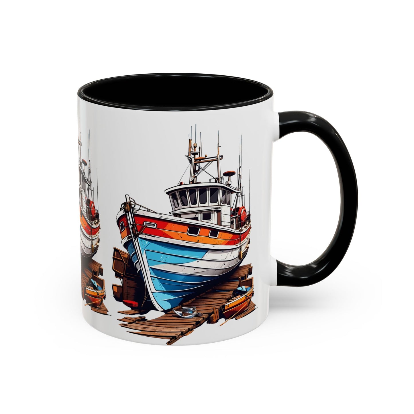 Nautical Accent Coffee Mug | Perfect for Boat Lovers, Sailor Gifts, Coastal Decor, Unique Gift Idea, Custom Artwork Mug