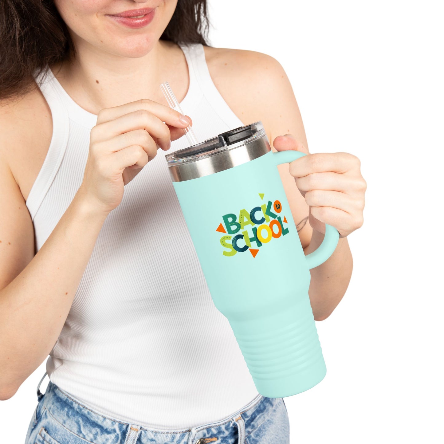 Back to School Insulated Travel Mug | 40oz for Students, Teachers, Perfect Gift, Graduation, Eco-Friendly