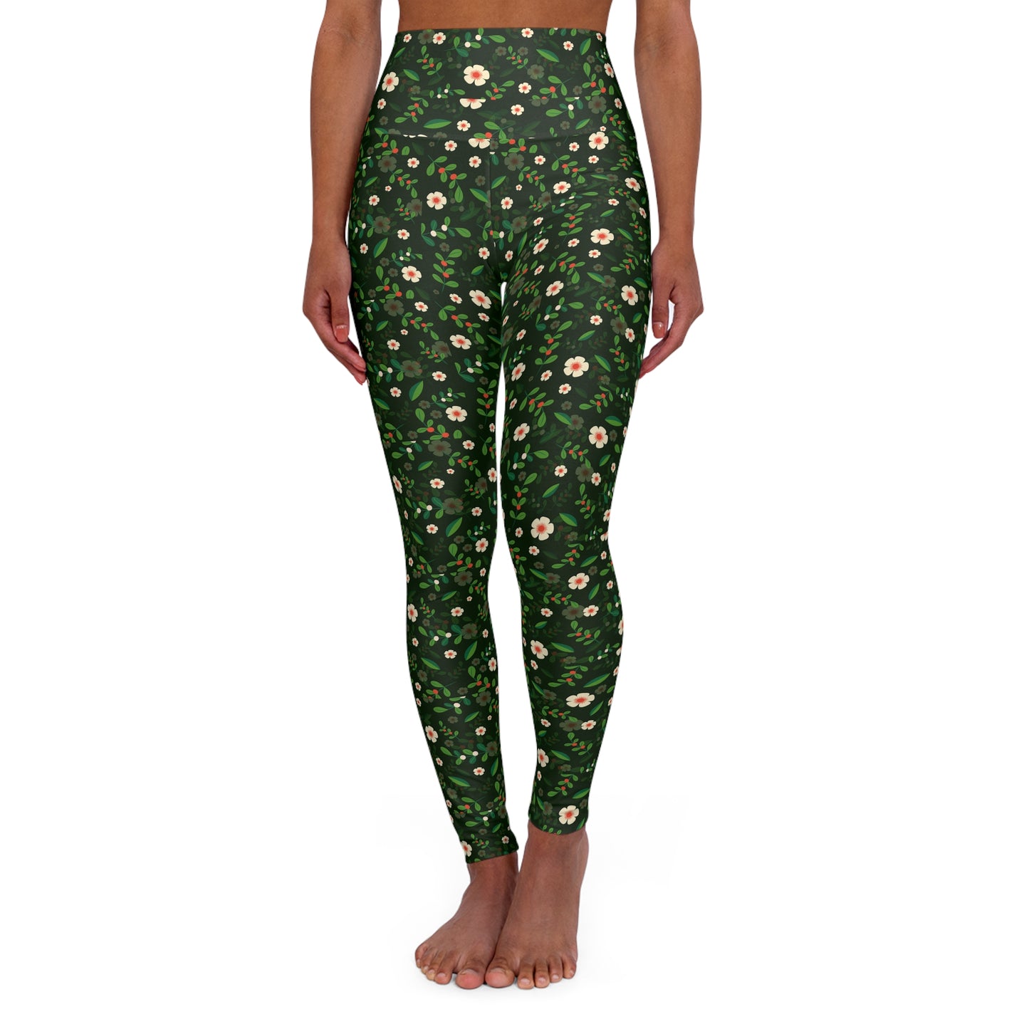 Floral High Waisted Yoga Leggings - Stylish Activewear for Yoga, Fitness, Workout, Gym, Casual Wear, Spring Fashion
