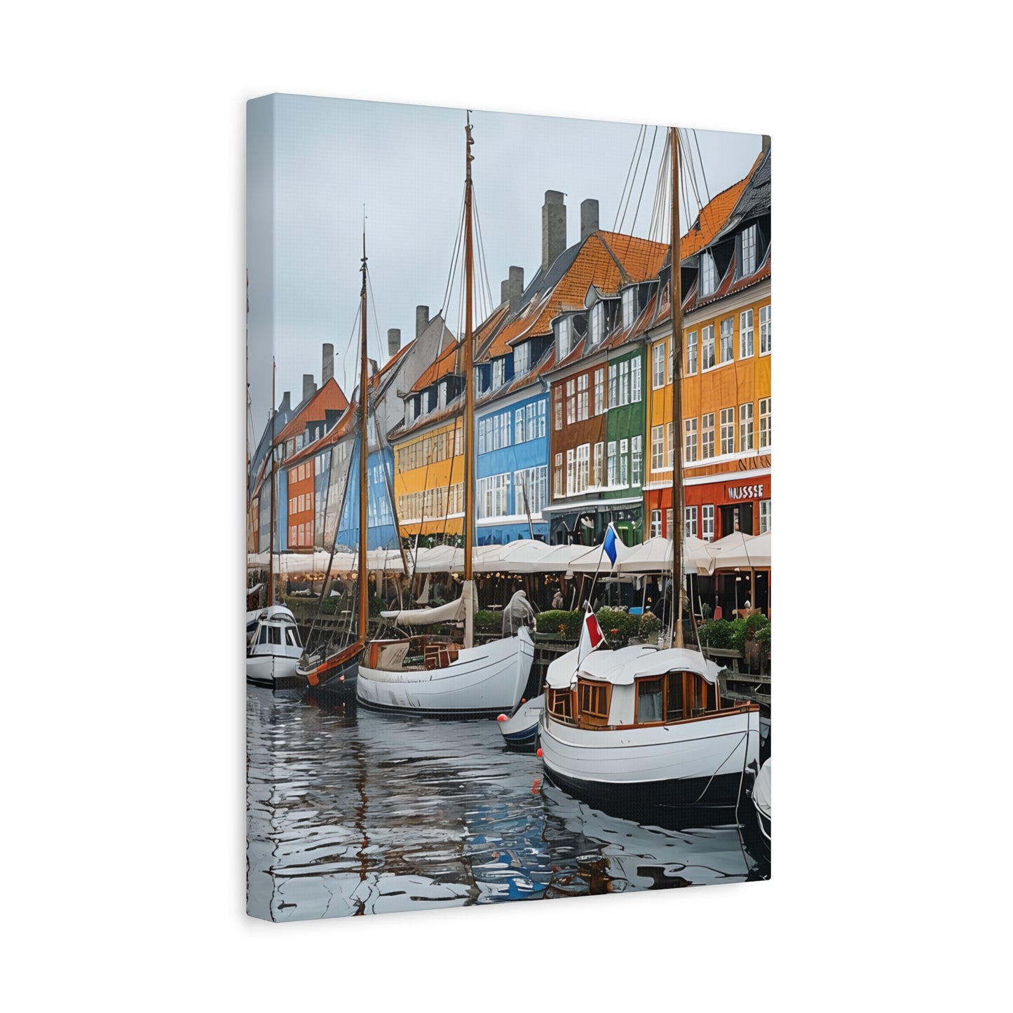 Coastal Canvas Print, Vibrant Harbor Art, Nautical Home Decor, Gift for Sailors, Maritime Wall Art