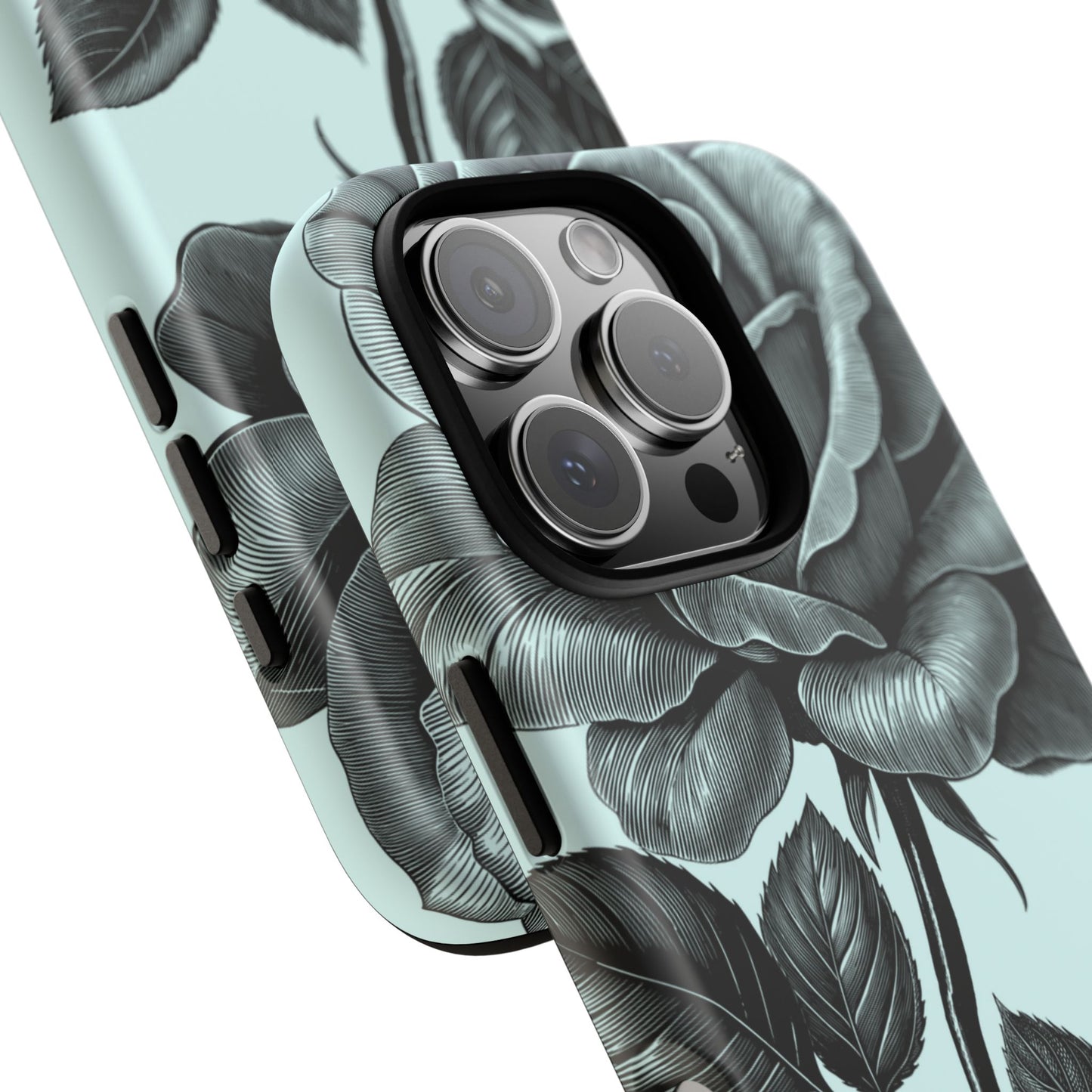Elegant Floral Phone Case, Tough Cases for iPhones, Black Rose Design, Gift for Her, Stylish Phone Cover, Birthday Gifts