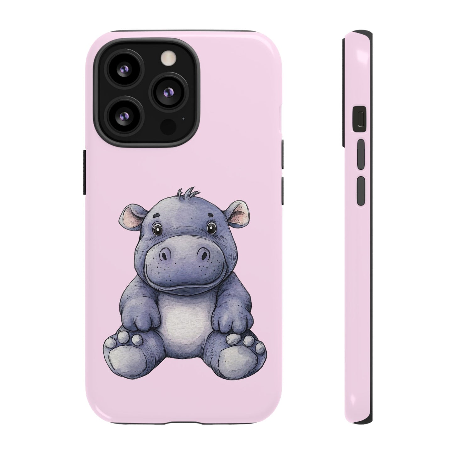Cute Hippo Phone Case - Tough Cases, Animal Phone Cover, Kawaii Accessories, Gifts for Kids, Unique Tech Gear