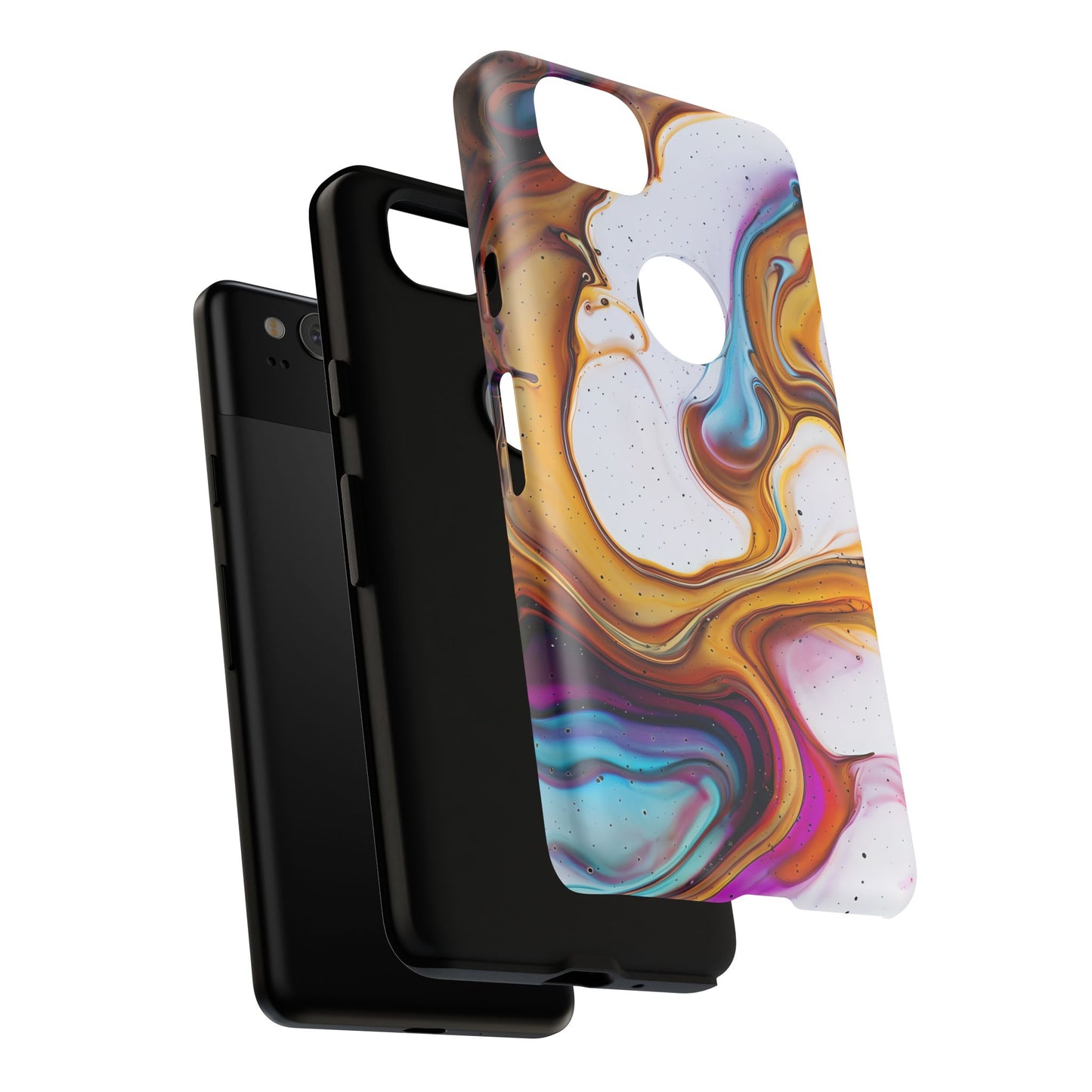Artistic Phone Case, Tough Cases with Colorful Marble Design
