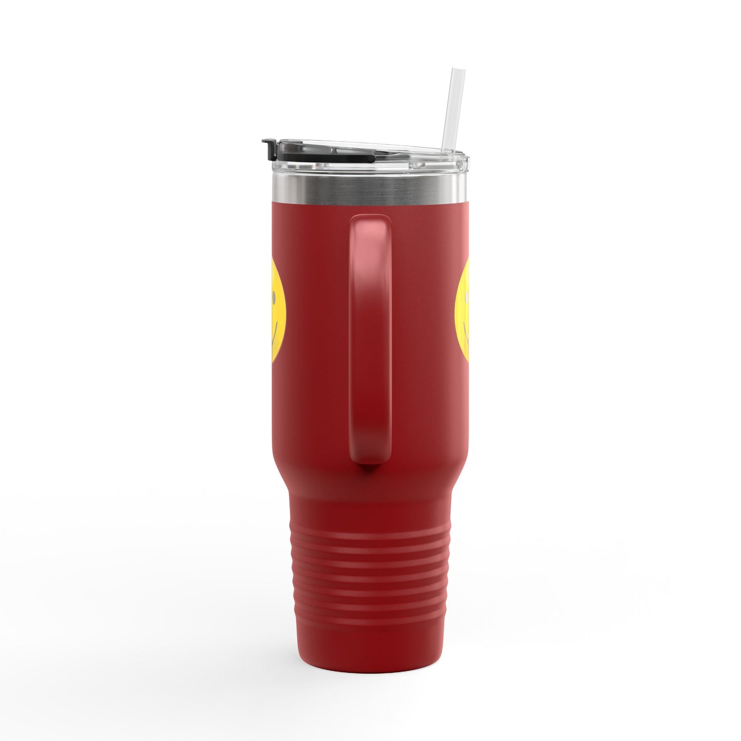 Smiley Face Insulated Travel Mug | 40oz Large Cup for Hot/Cold Beverages | Perfect for Travel & Gifting