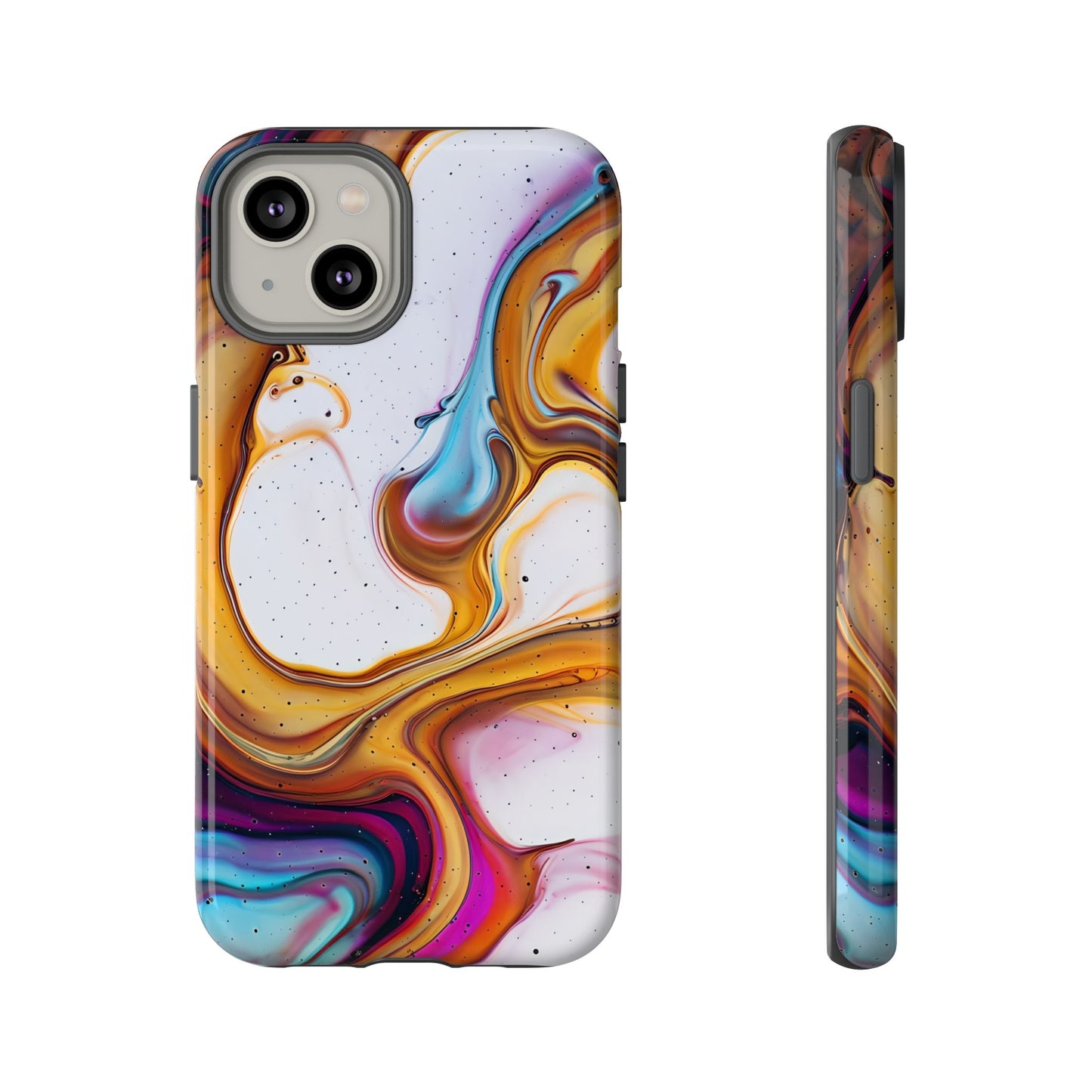 Artistic Phone Case, Tough Cases with Colorful Marble Design