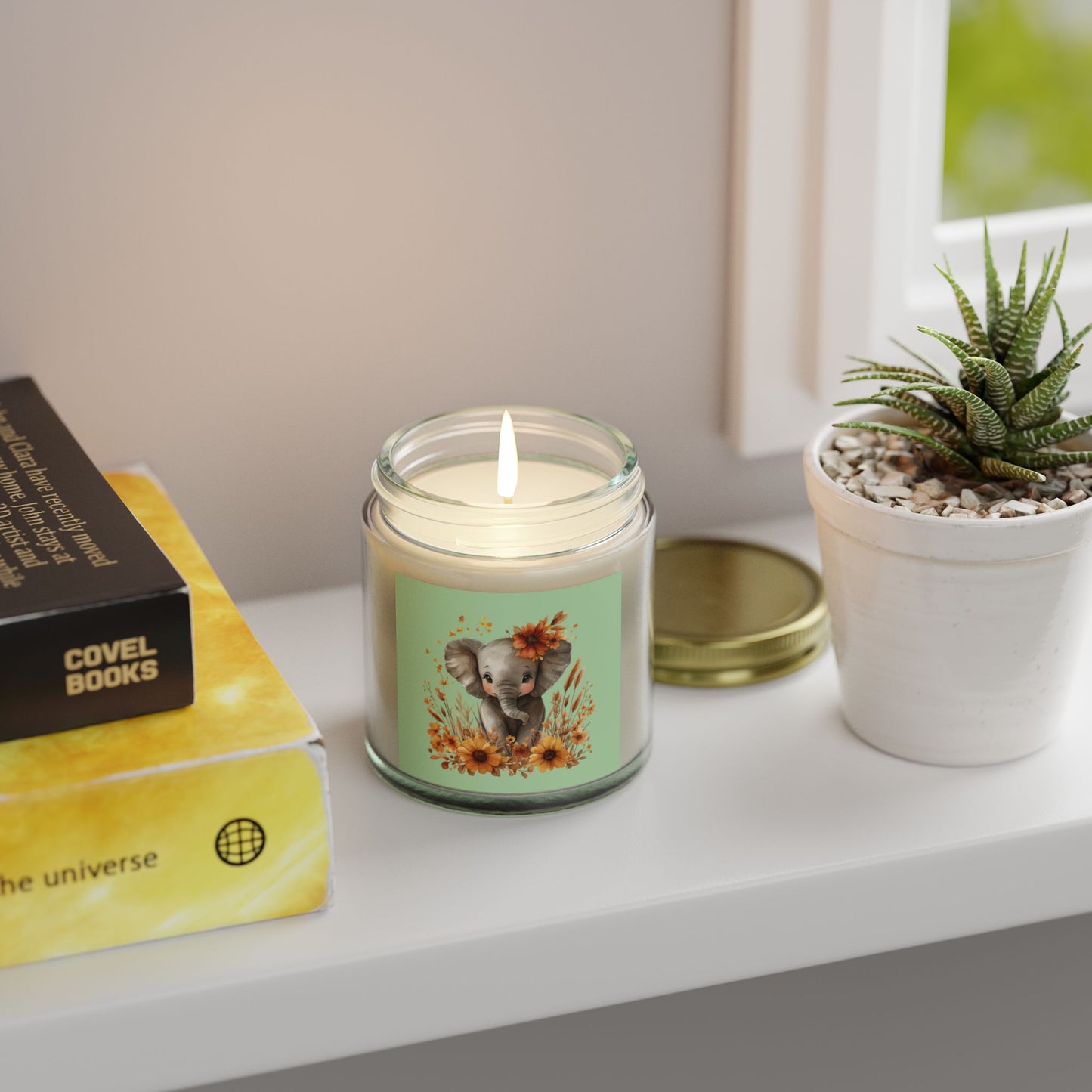 Elephant Floral Scented Candle - Perfect for Home Decor, Gifts, Relaxation, Birthdays, Baby Showers, Nature Lovers