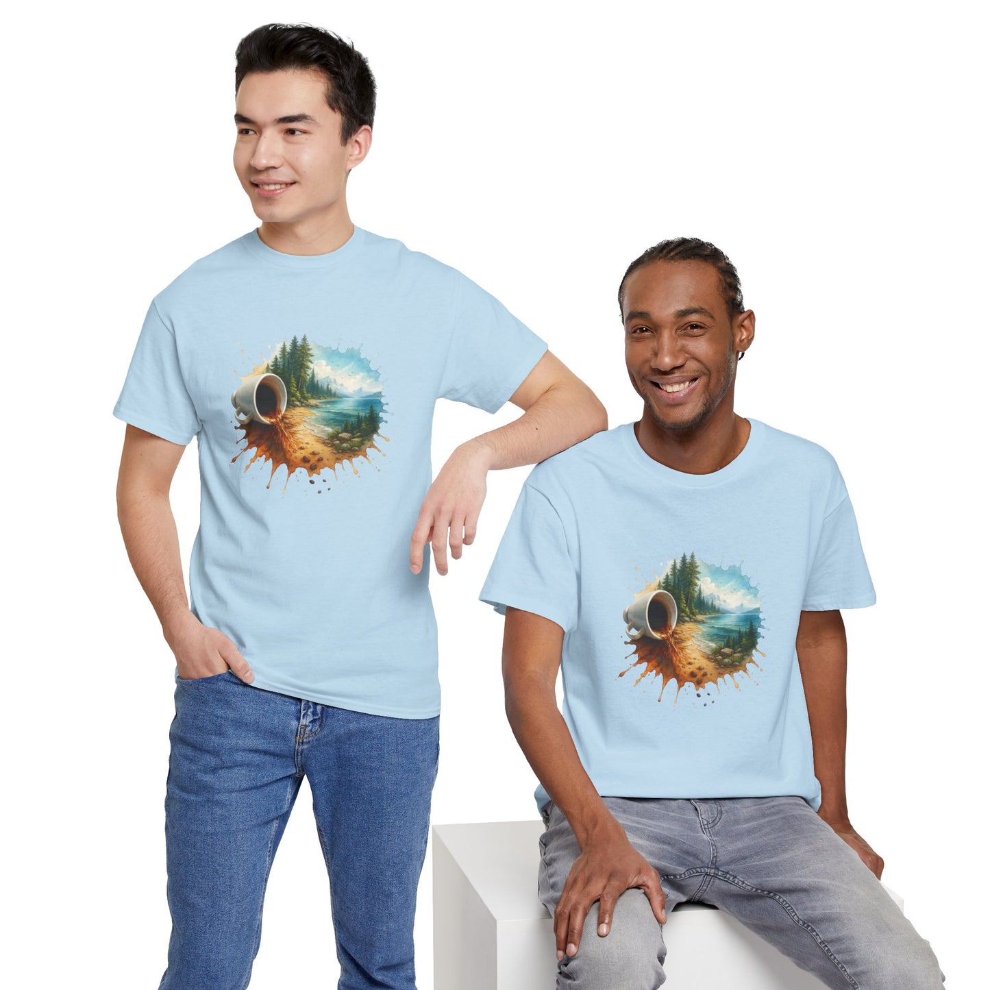 Nature-Inspired Unisex Heavy Cotton Tee, Casual Outfit, Gift for Nature Lovers, Camping Apparel, Outdoor Adventure Shirt