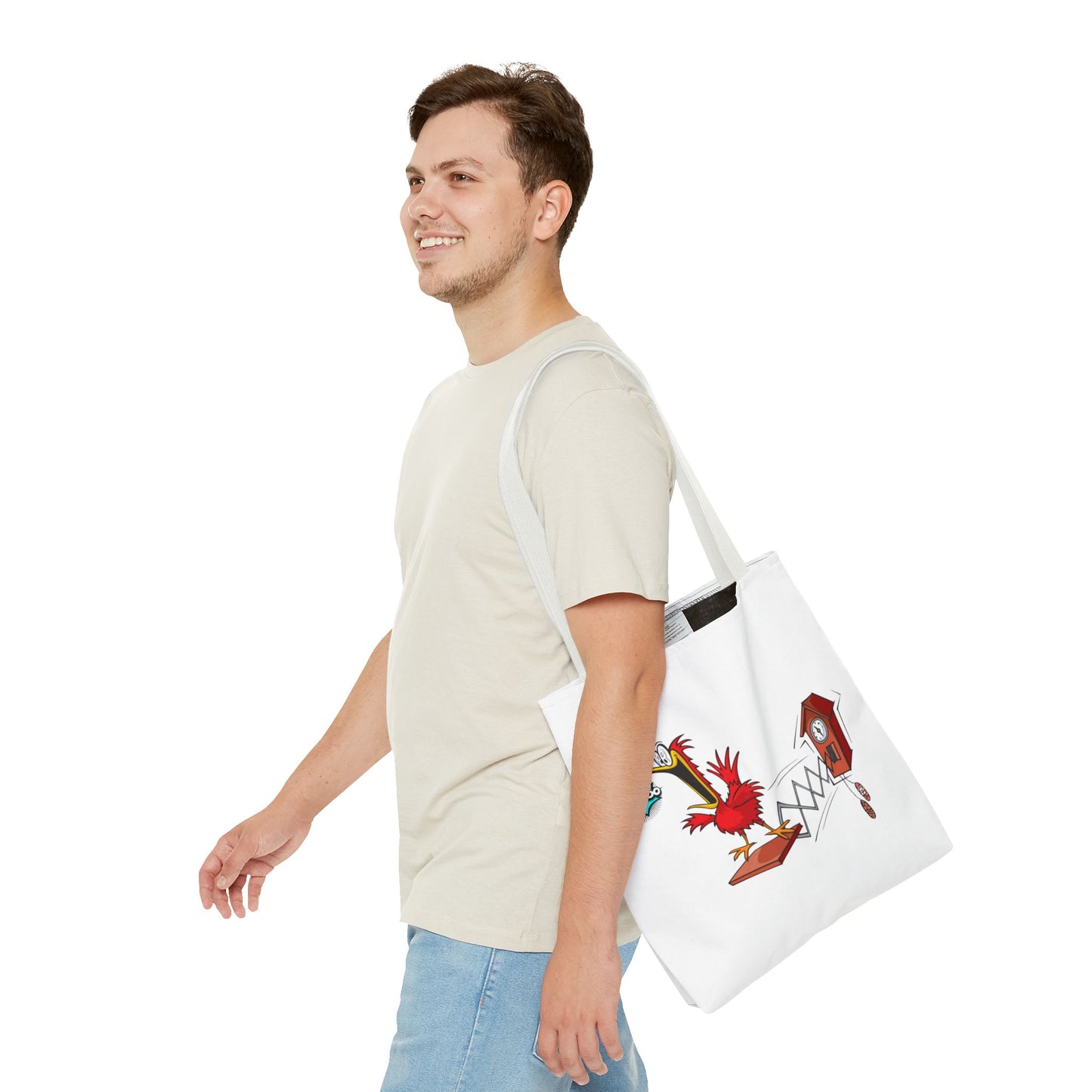 Quirky Cartoon Tote Bag, Funny Gift, Bird Lover's Bag, Everyday Use, Shopping