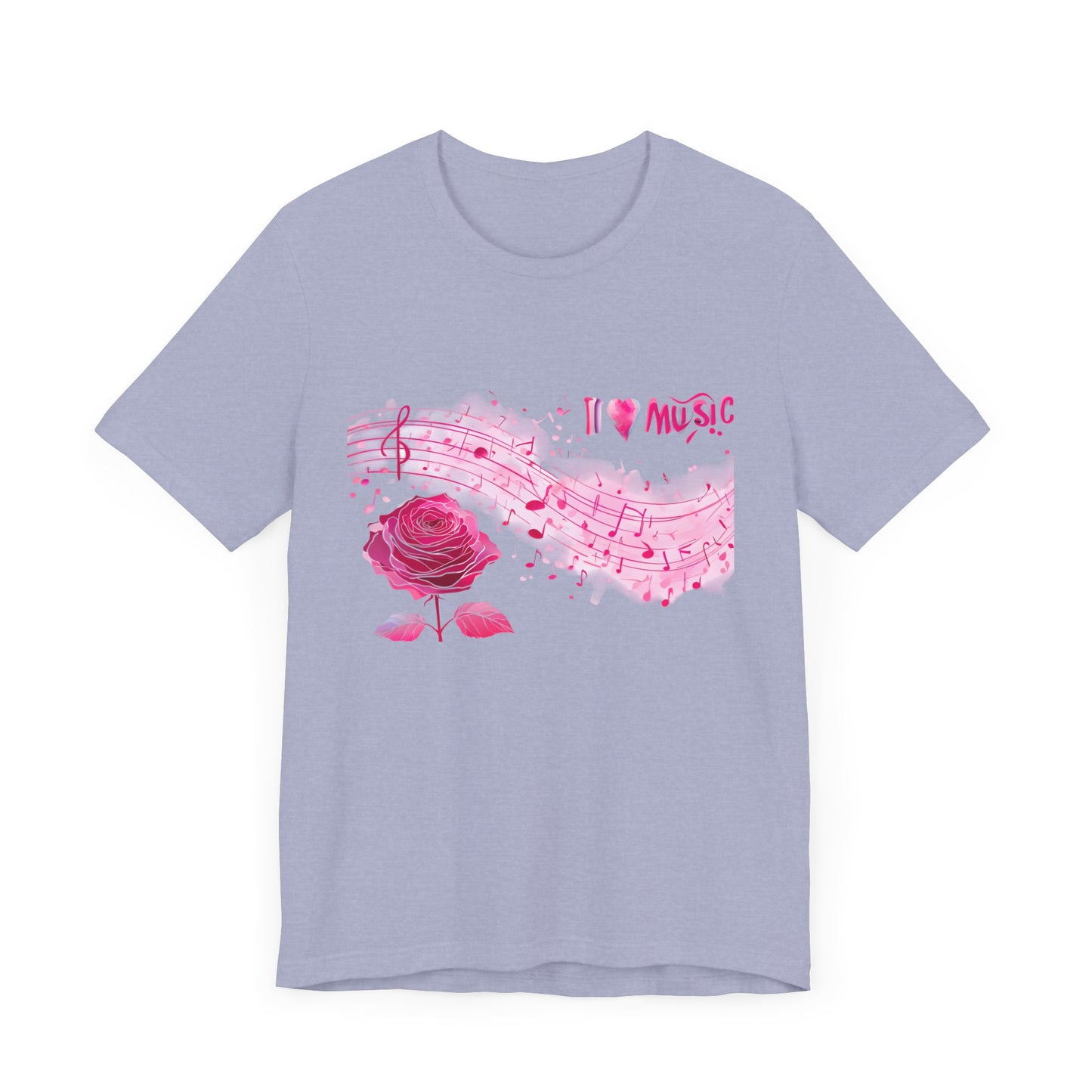 I Love Music Tee, Music Lover Shirt, Floral Music Notes Top