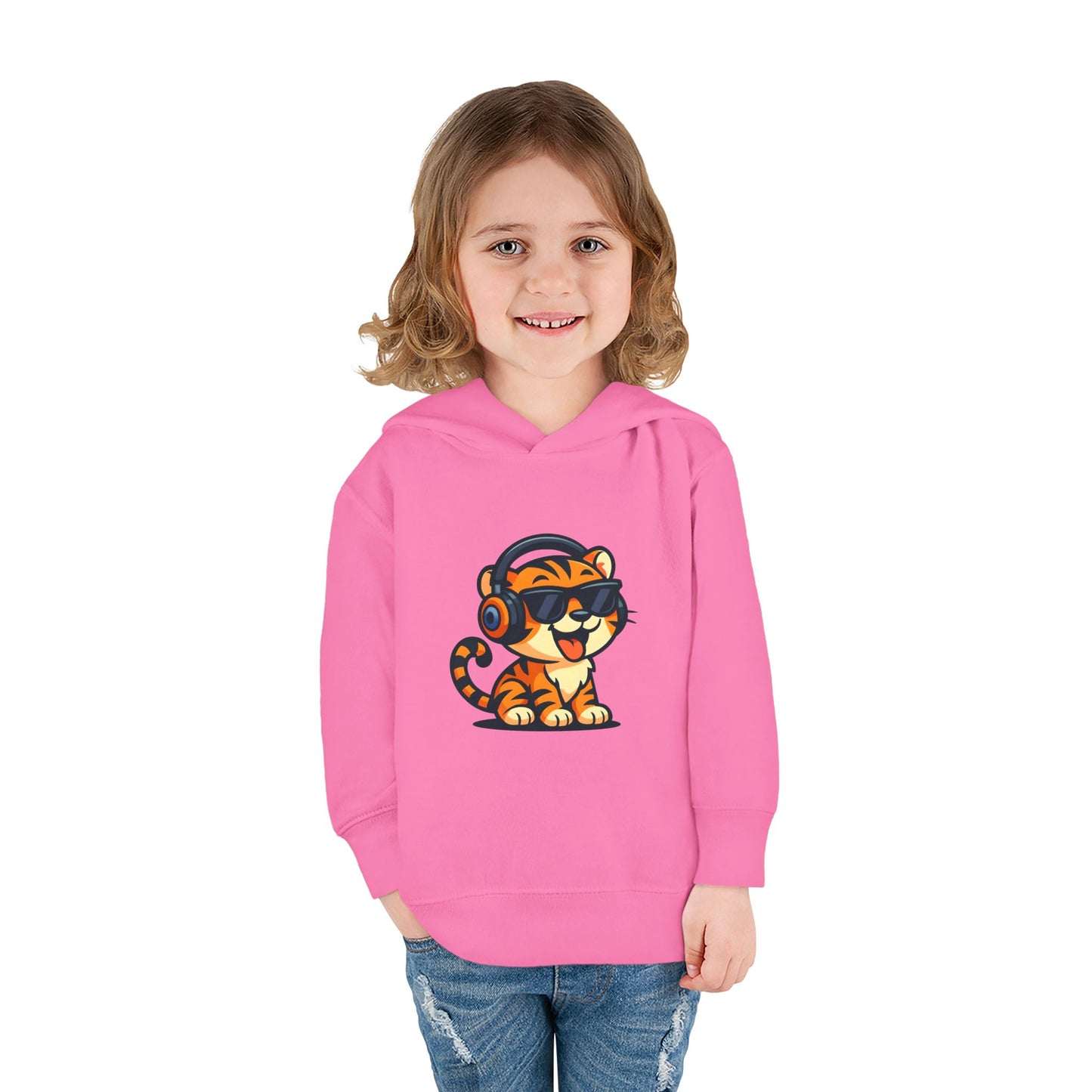 Toddler Cool Cat Fleece Hoodie - Fun Kids Apparel for Playtime, Birthday Gift, Nursery, Casual Wear, Music Lovers
