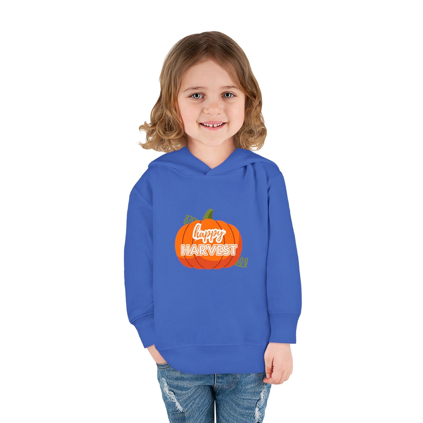 Toddler Happy Harvest Pullover Hoodie, Fall Kids Sweatshirt, Pumpkin Hoodie, Thanksgiving Gift, Cozy Autumn Wear