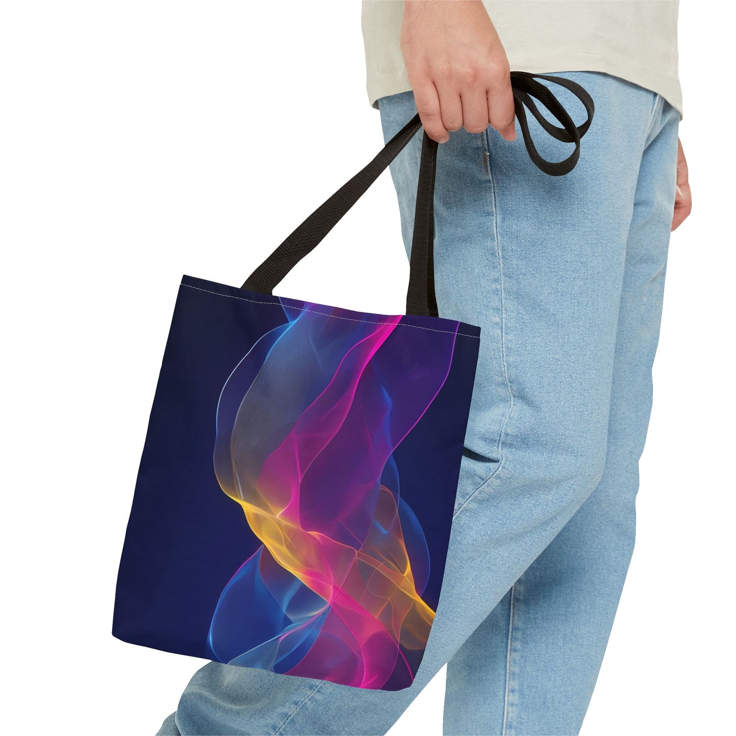 Colorful Abstract Tote Bag, Stylish Shopping Bag, Reusable Groceries Bag