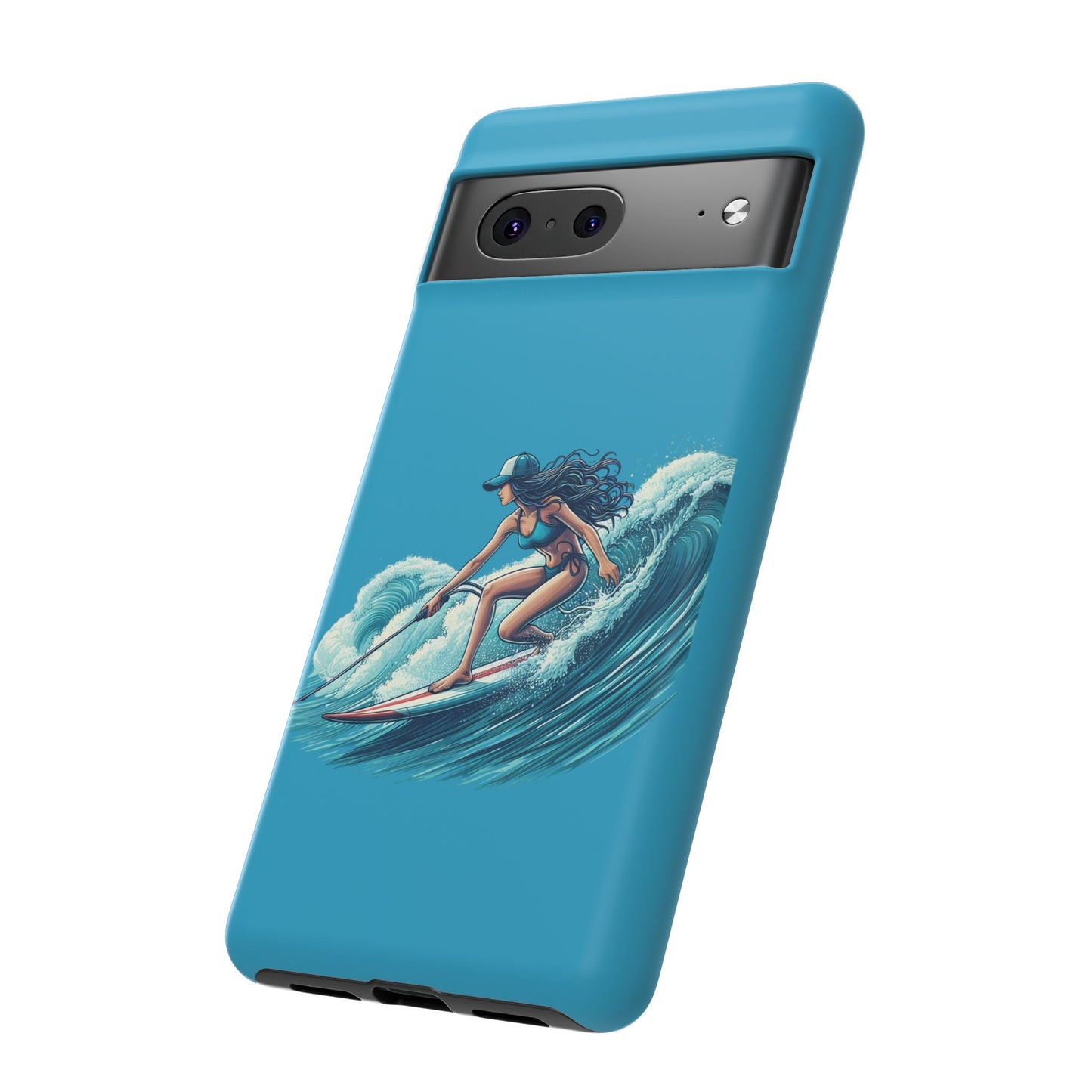 Surfing Phone Case, Coastal Vibes Phone Cover, Tough Cases for Beach Lovers, Ocean Art Phone Accessories, Summer Gift Idea