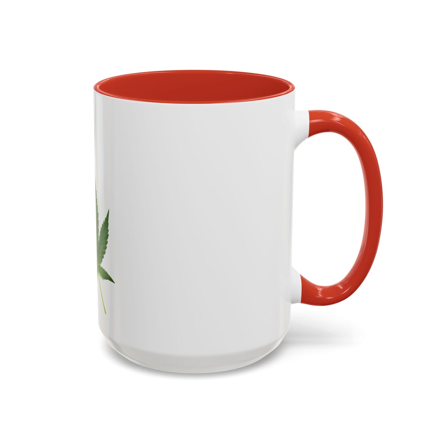 Marijuana Leaf Accent Coffee Mug | Cannabis Lover's Gift, Unique Coffee Cup, Pothead Mug, Stoner Gift Idea, Greenery Decor