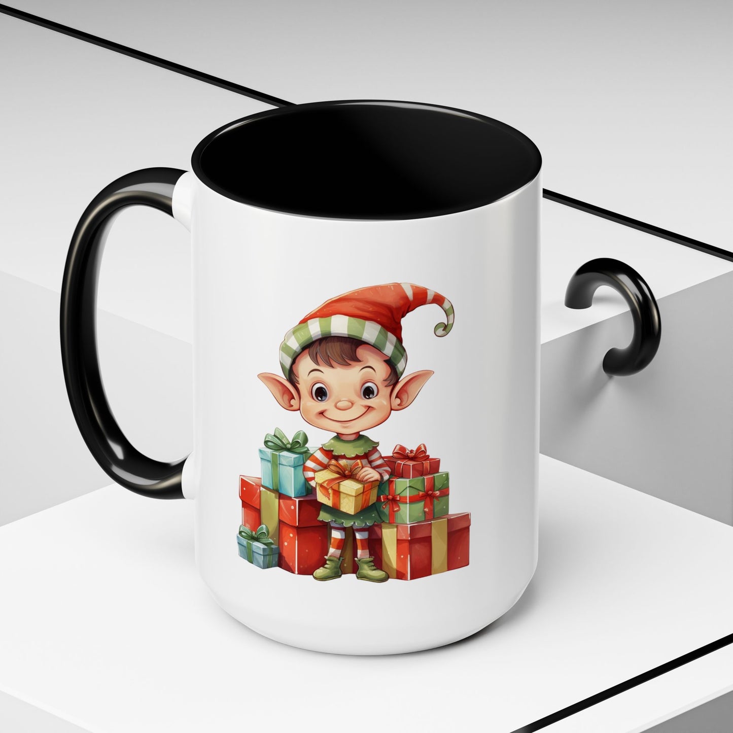 Holiday Elf Coffee Mug - Festive Gift Mug, Christmas Decor, Cute Elf Mug, Coffee Lover Gift, Winter Holiday Drinkware