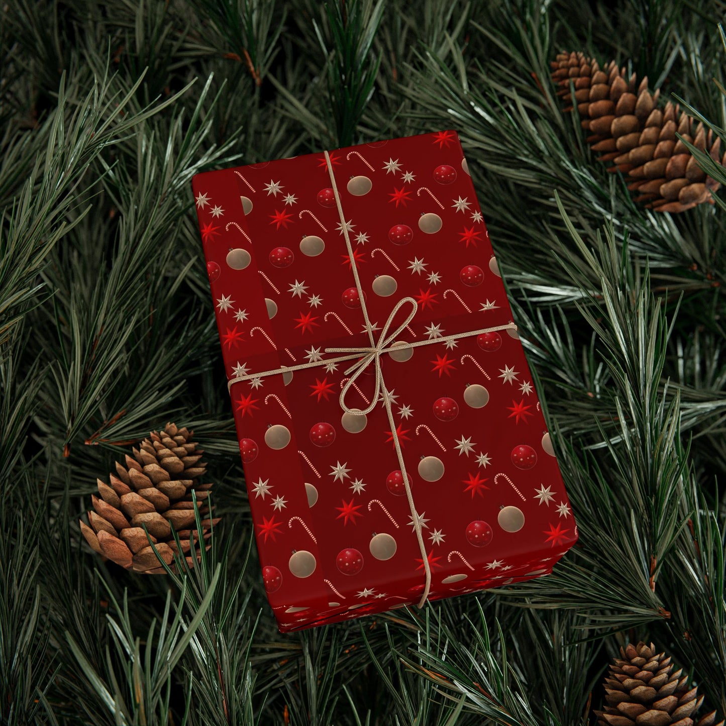 Festive Holiday Wrapping Paper - Christmas Gift Wrap, Red & Gold Design, Eco-Friendly, Birthday & Holiday Decor