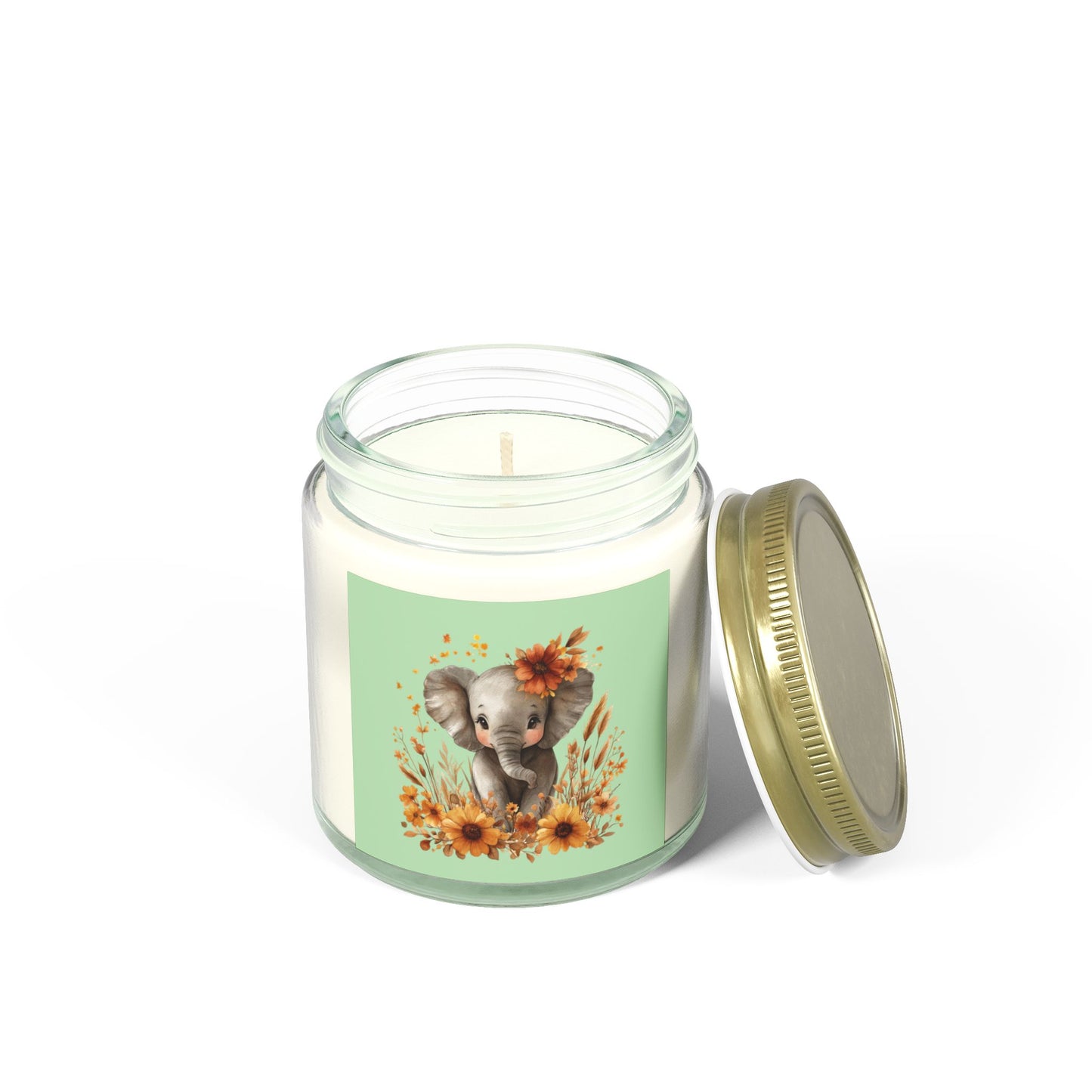 Elephant Floral Scented Candle - Perfect for Home Decor, Gifts, Relaxation, Birthdays, Baby Showers, Nature Lovers