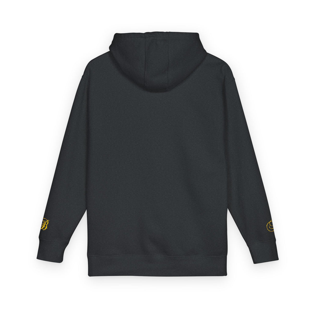 Coral Gold Floral Initial Hoodie — Monogram 'B' Casual Pullover