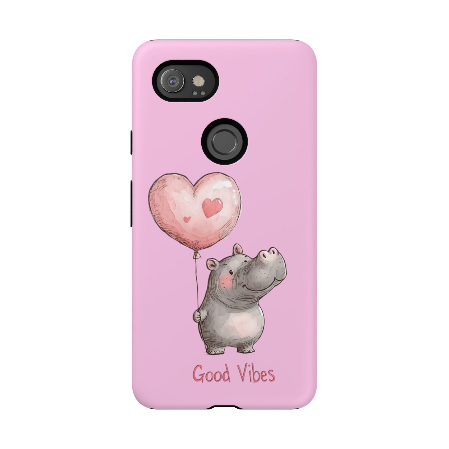 Cute Hippo Phone Case | Good Vibes, Gift for Friends, Cute Phone Accessories, Animal Lover Gift, Happy Phone Cover