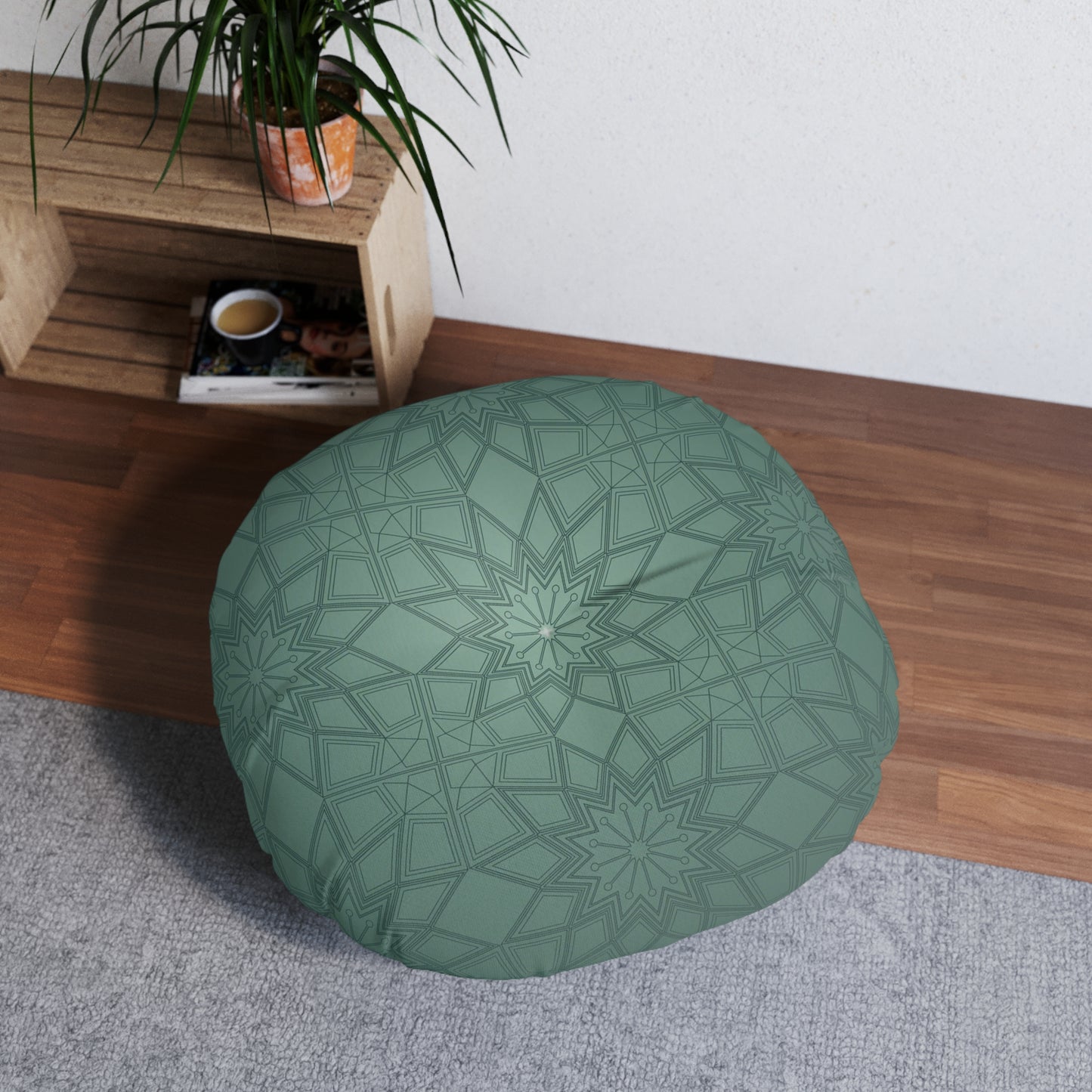 Stylish Tufted Floor Pillow, Round - Bohemian Home Decor, Meditation Cushion, Cozy Seating, Floor Pillow for Living Room, Gift Idea