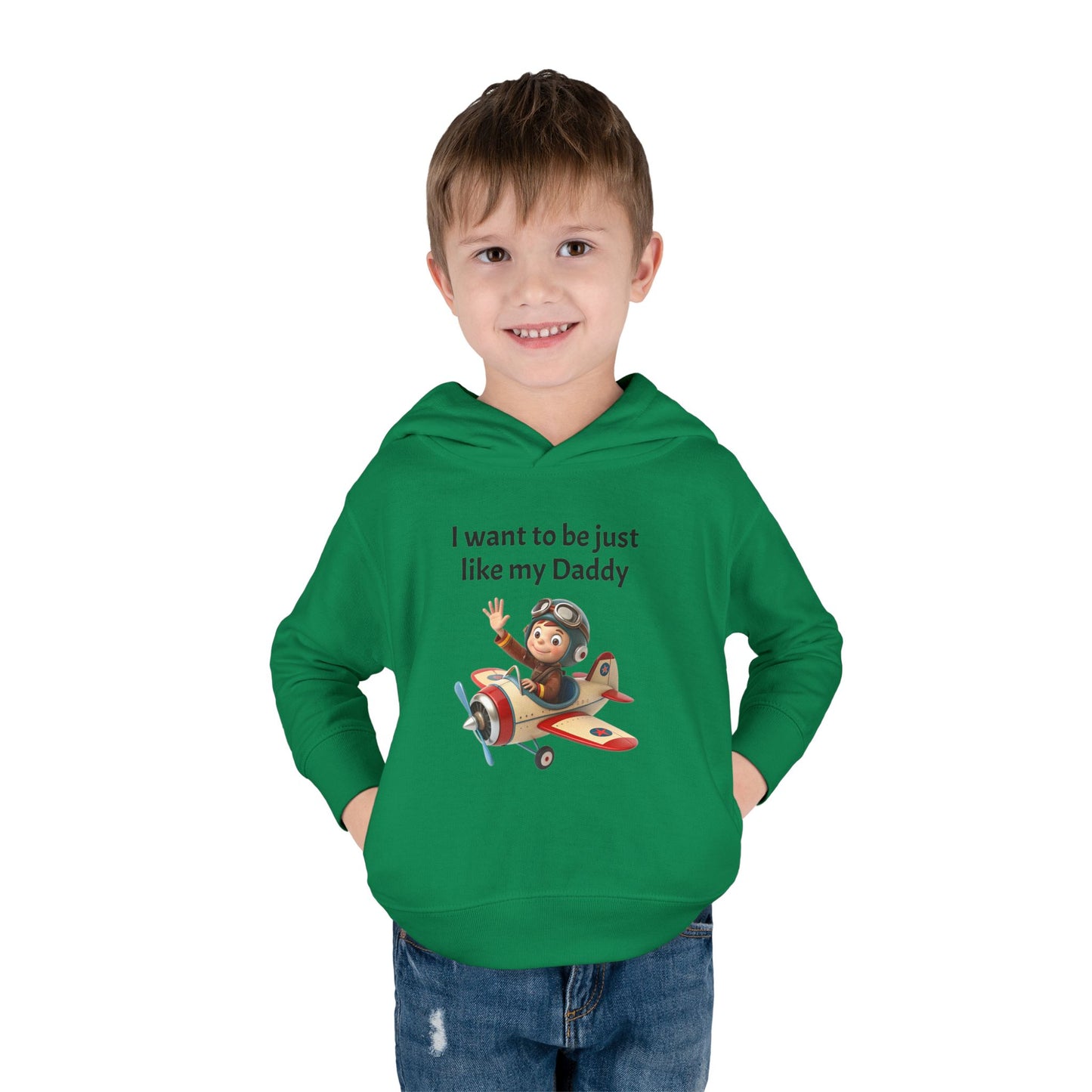Whimsical Toddler Hoodie - I Want to Be Just Like My Daddy, Kids Pullover