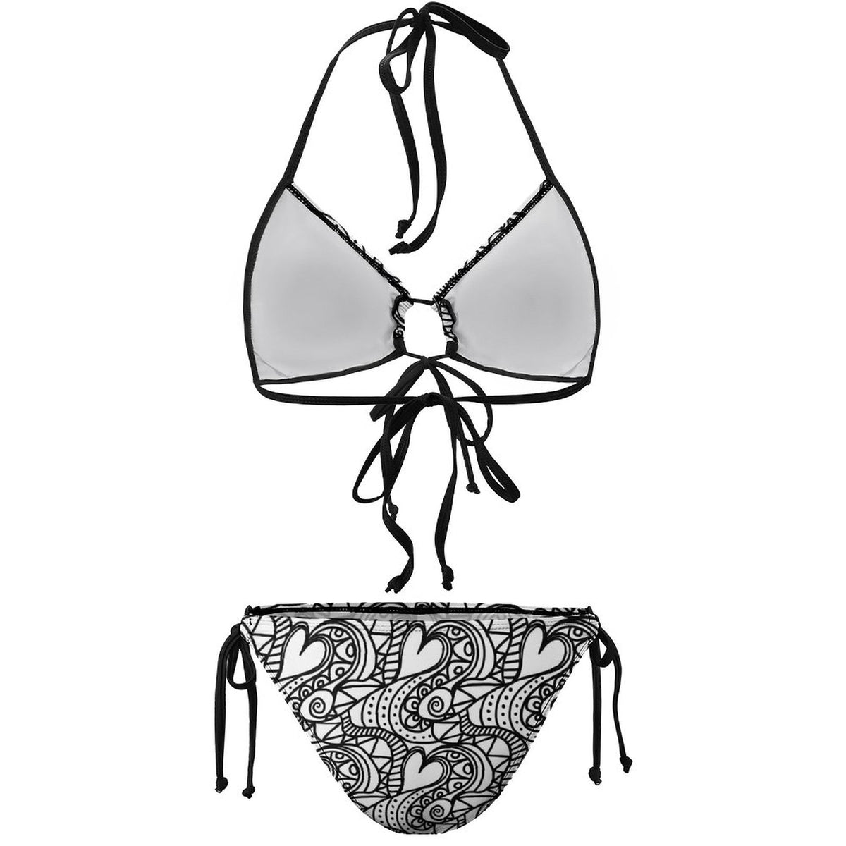 Plus Size Halter Tie Front Bikini Set