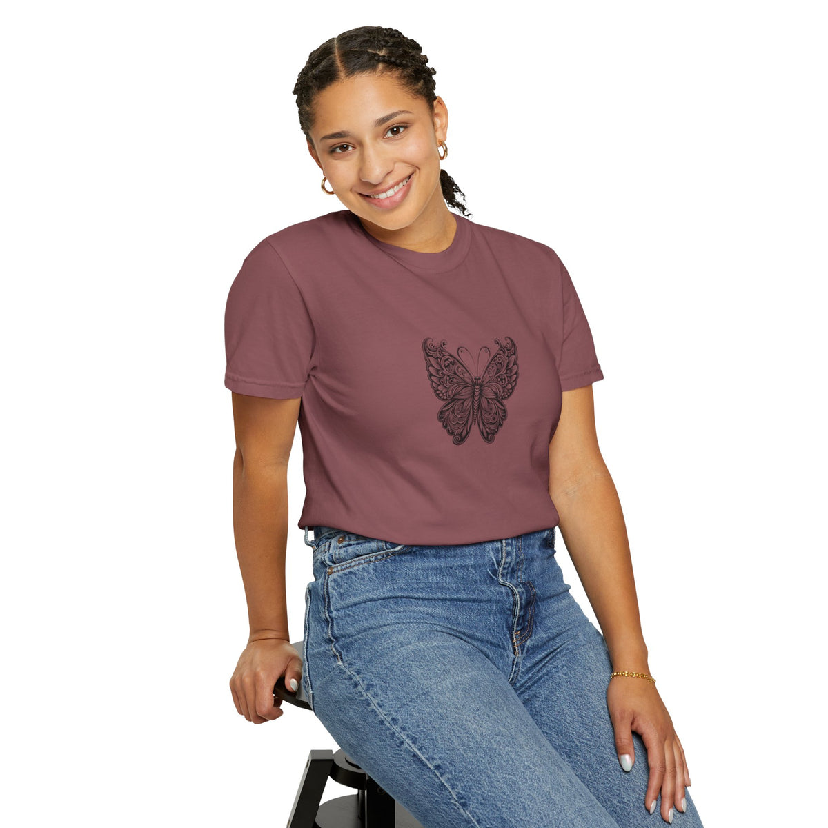 Bohemian Butterfly T-shirt, Unisex Clothing, Nature Inspired Tee, Gift for Her, Casual Wear, Summer Fashion