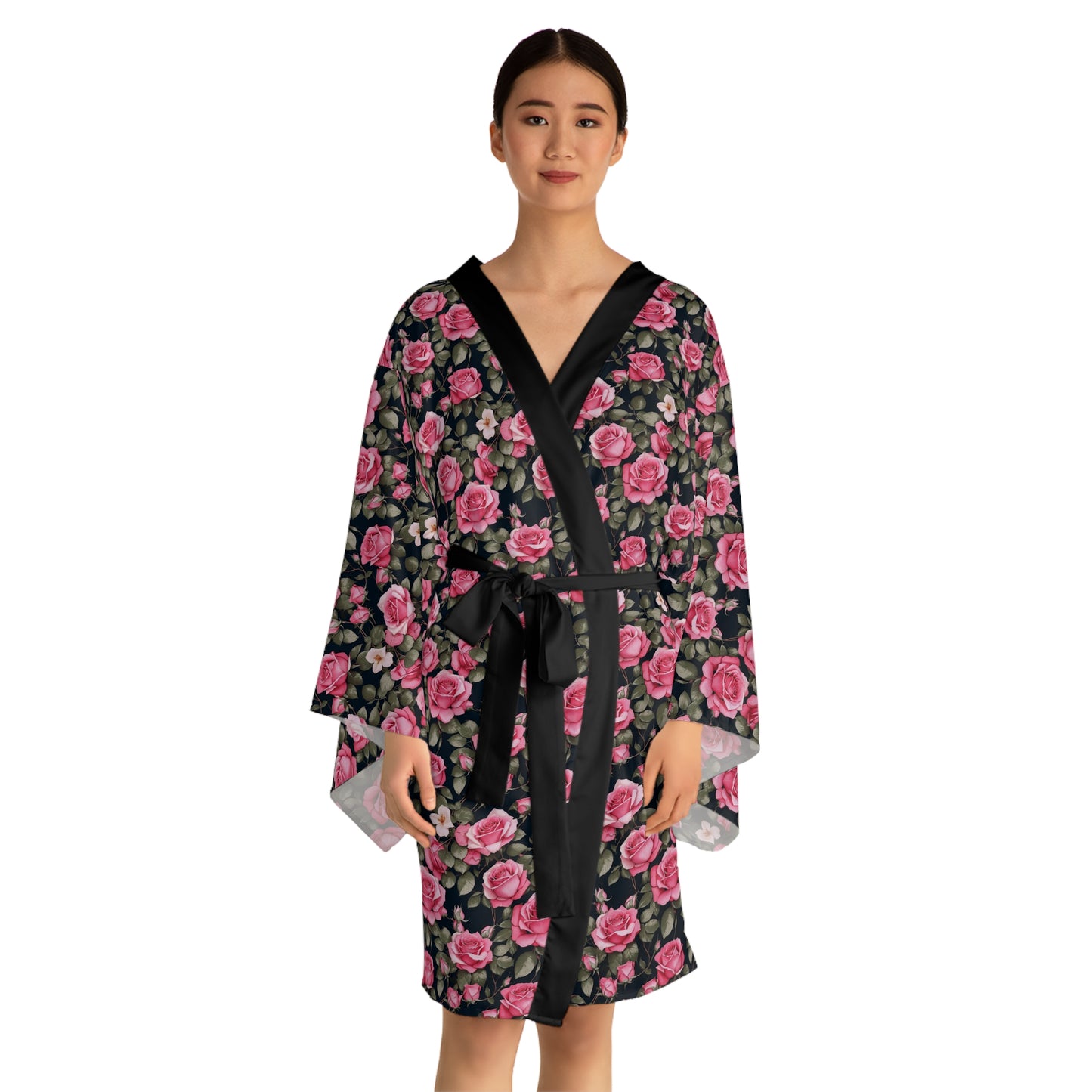 Floral Long Sleeve Kimono Robe, Bohemian Loungewear, Women's Gift, Summer Style, Home Relaxation, Fashion Statement, Vintage Aesthetic