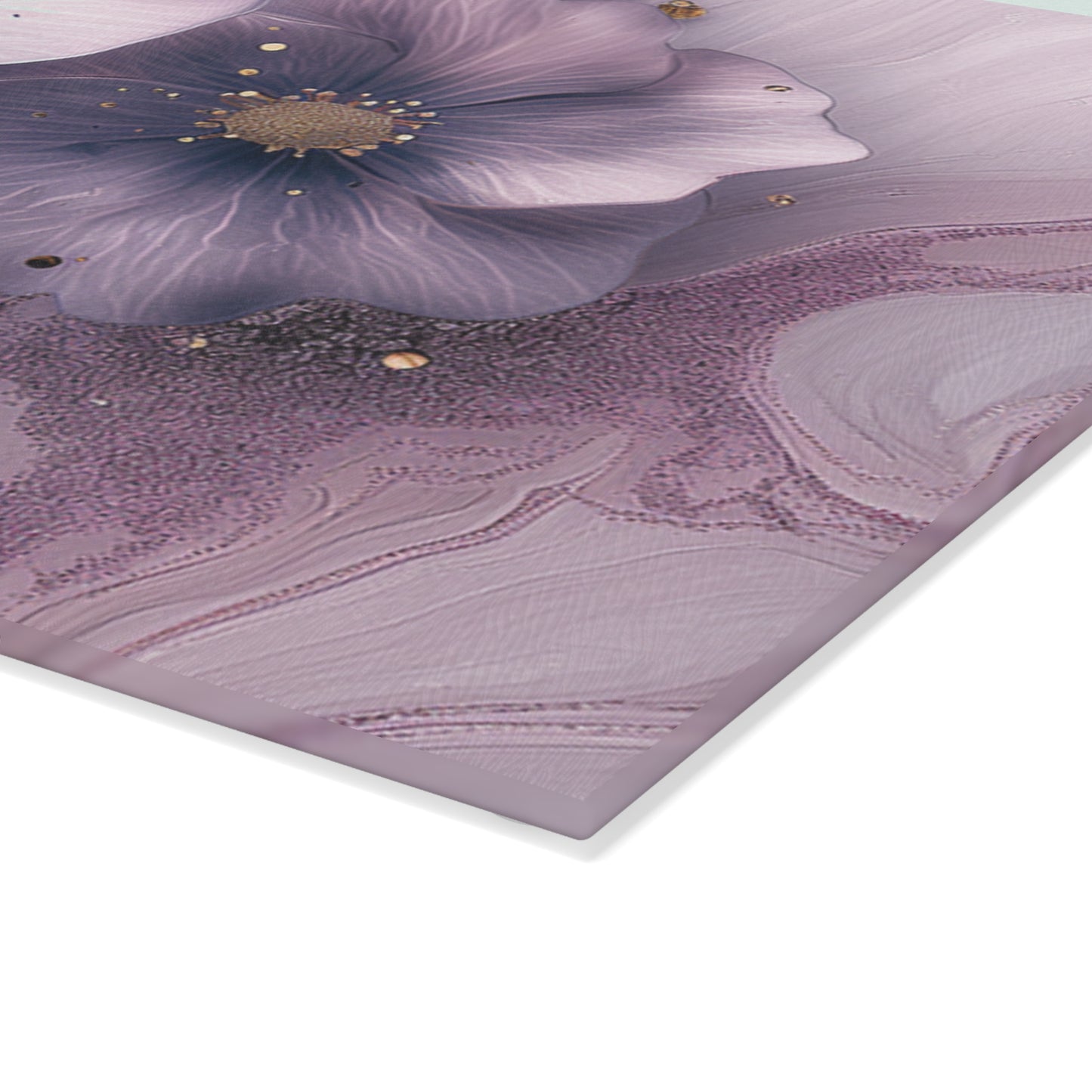 Elegant Floral Glass Cutting Board - Sophisticated Kitchen Deco